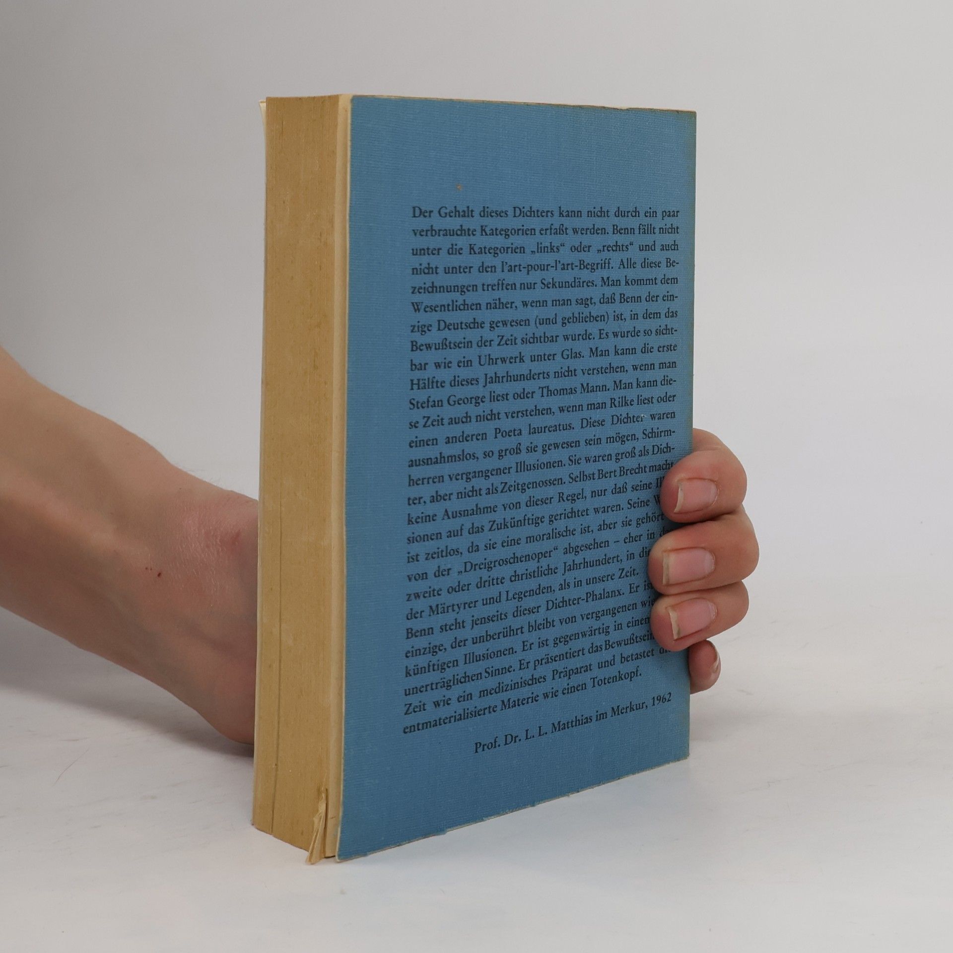 Gottfried Benn Gesammelte Werke 8. Autobiographische Schriften