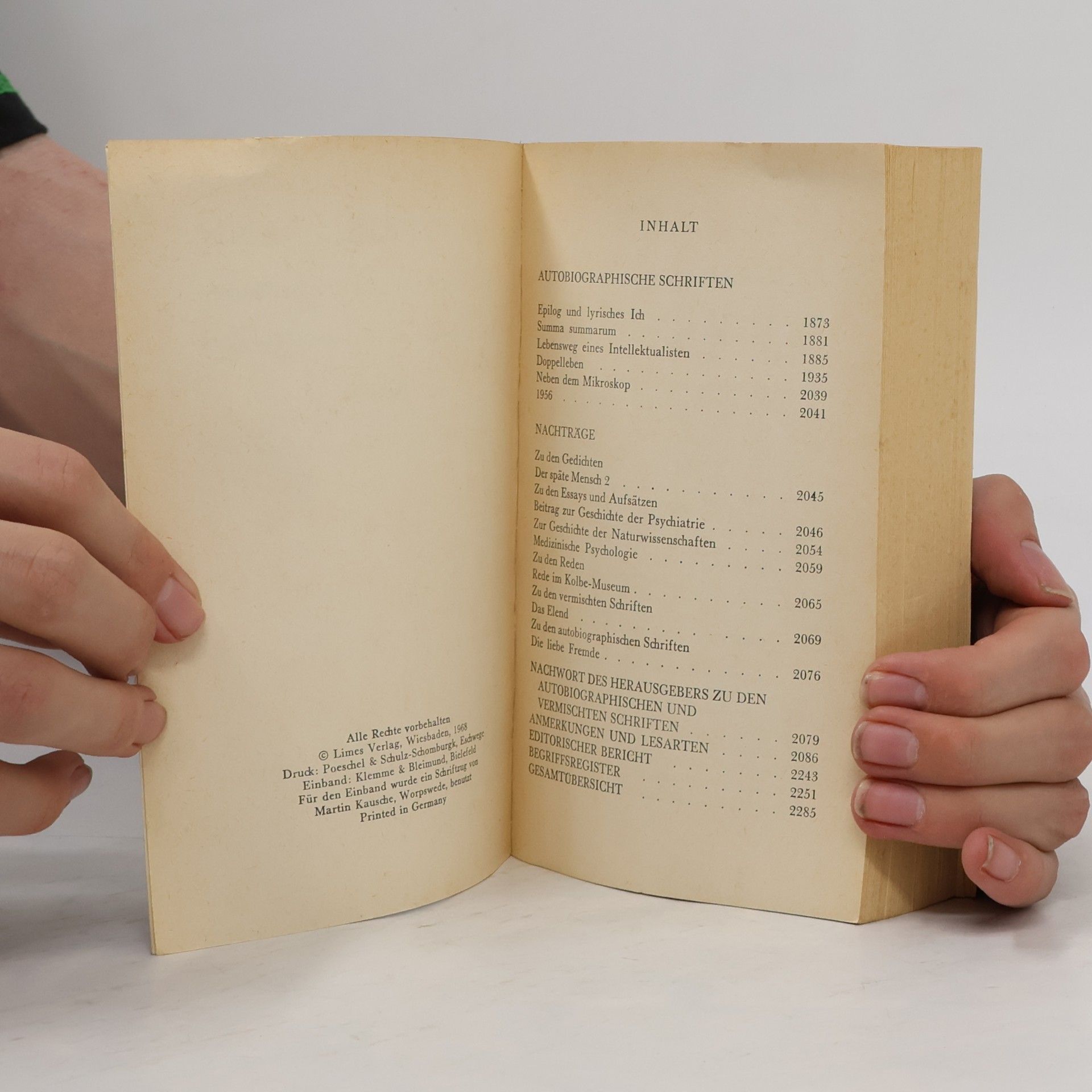 Gottfried Benn Gesammelte Werke 8. Autobiographische Schriften