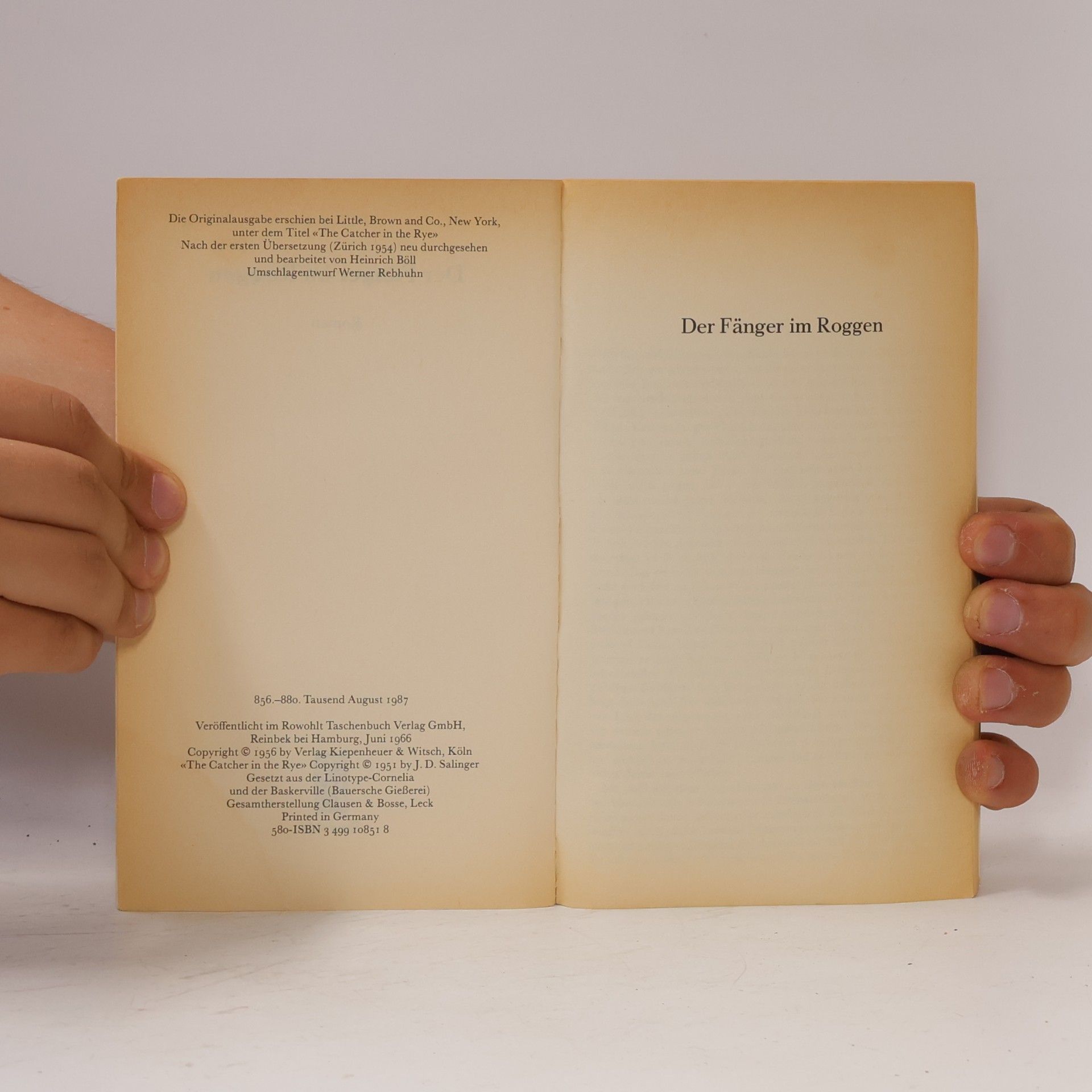 J. D. Salinger Der Fänger im Roggen
