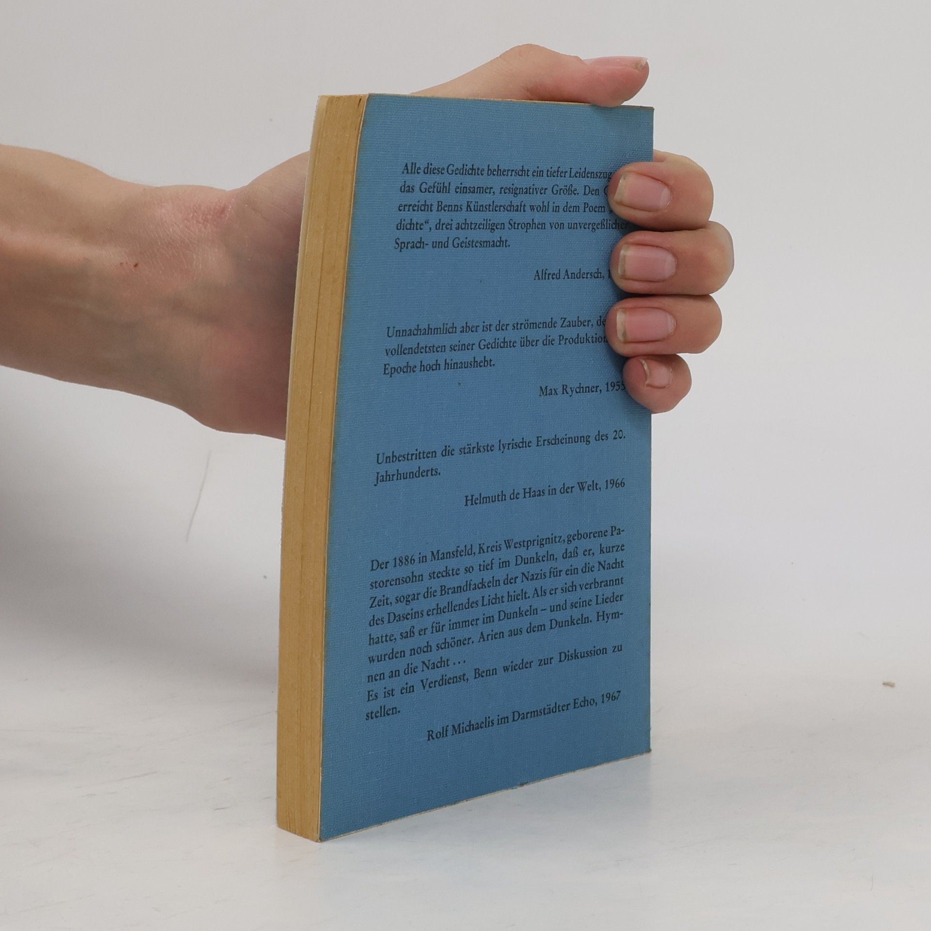 Gottfried Benn Gesammelte Werke 2. Gedichte (Anhang)