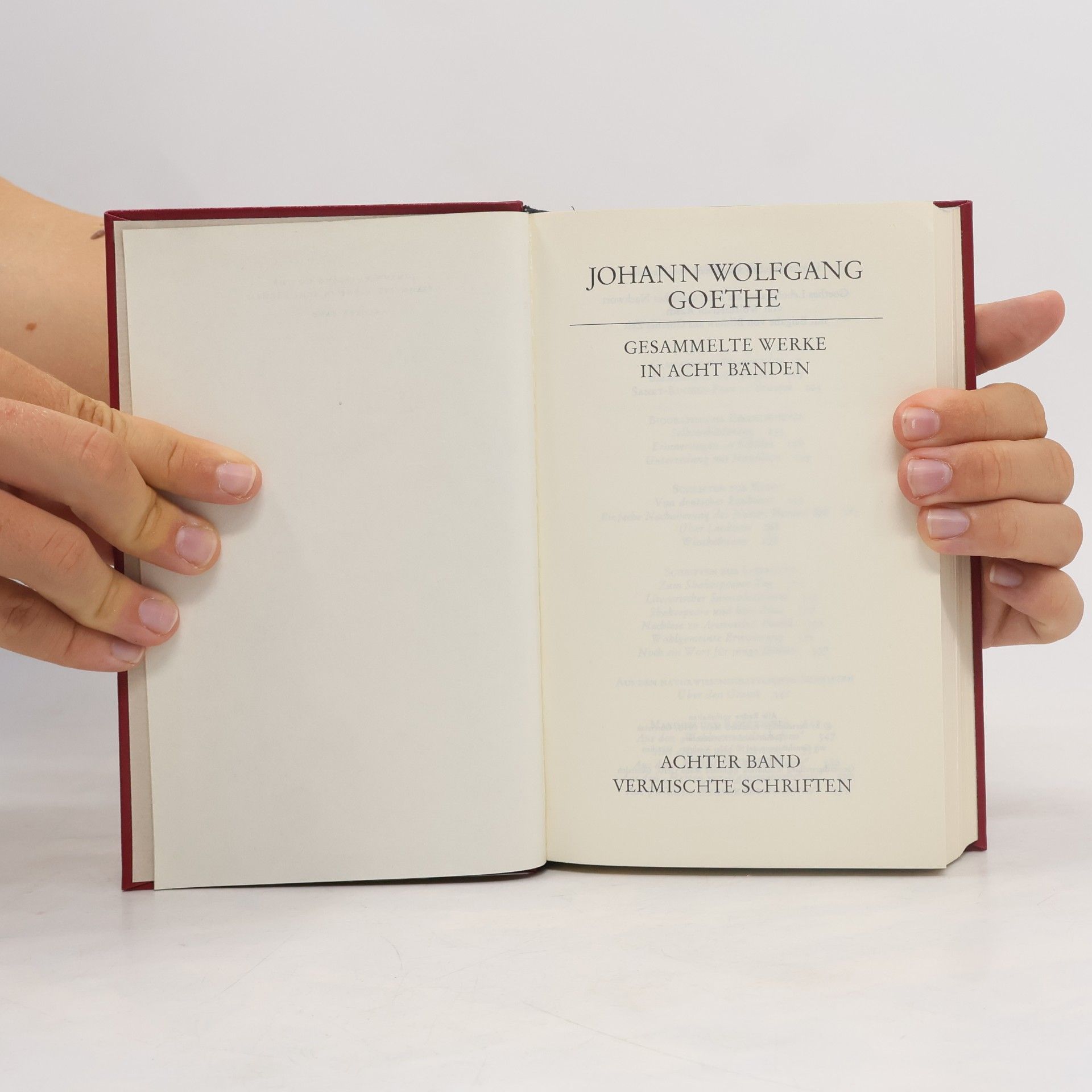 Johann Wolfgang von Goethe Gesammelte Werke in Acht Banden. Band 8