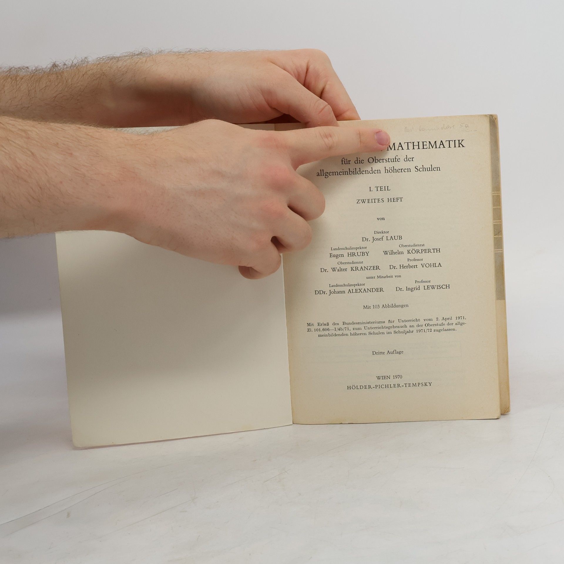 Kolektiv autorů Lehrbuch der Mathematik für die Oberstufe der allgemeinbildenden höhoren Schulen I, 2. Heft