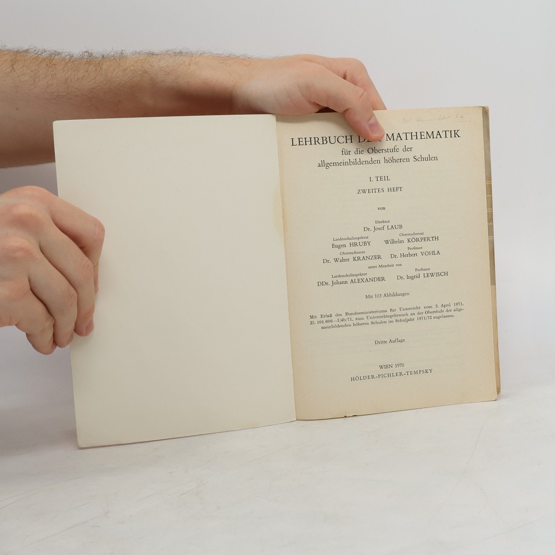 Kolektiv autorů Lehrbuch der Mathematik für die Oberstufe der allgemeinbildenden höhoren Schulen I, 2. Heft