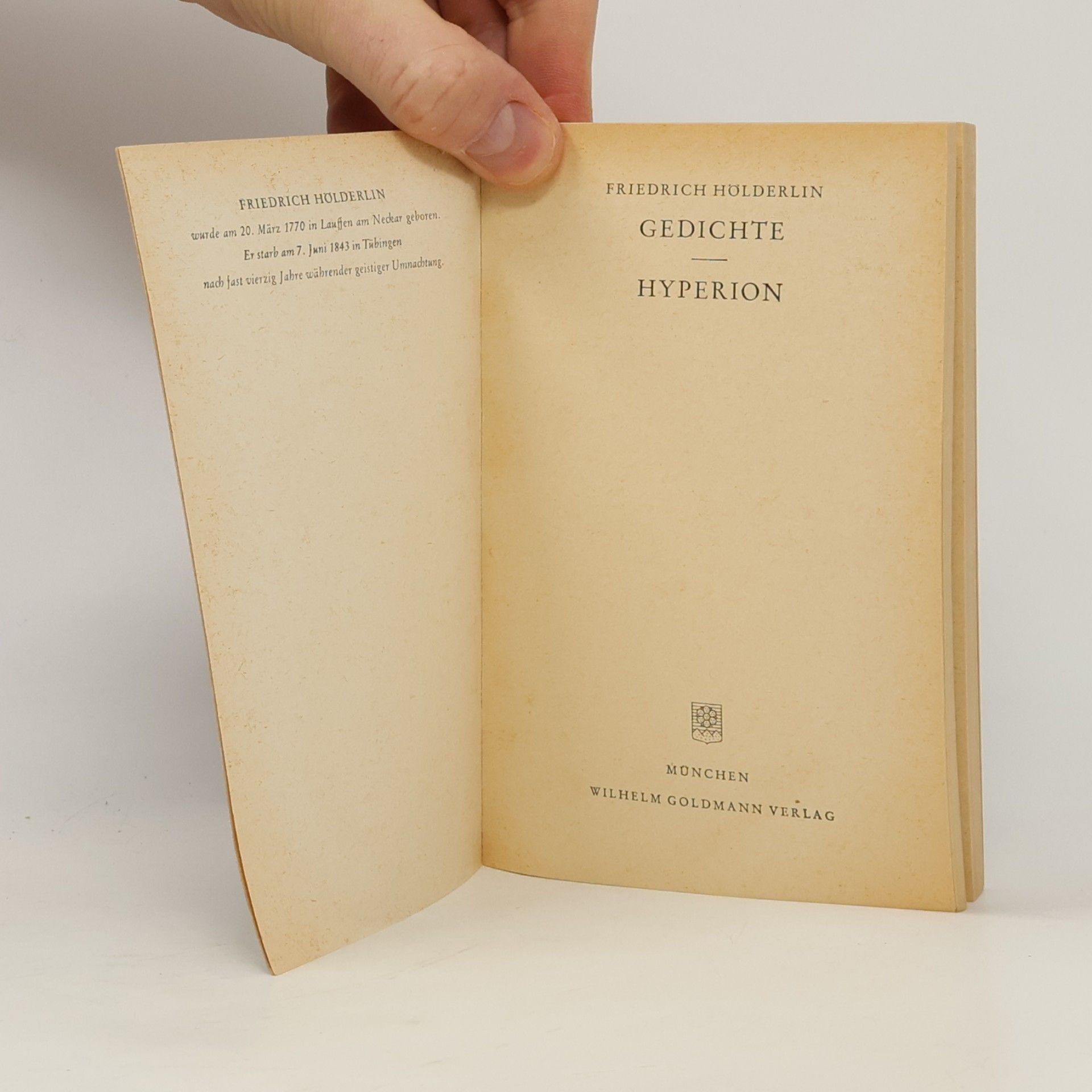 Friedrich Hölderlin Gedichte Hyperion