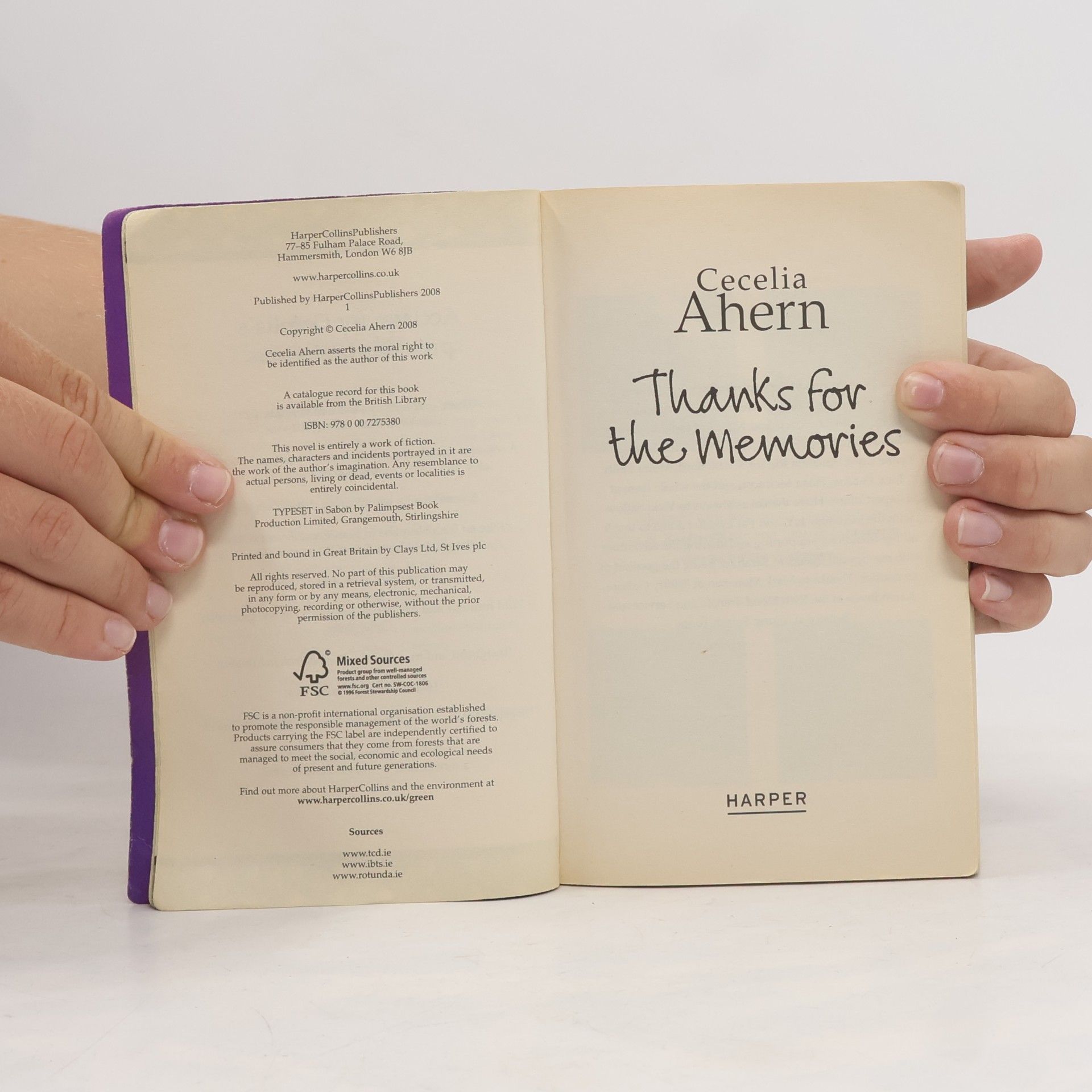 Cecelia Ahern Thanks for the Memories