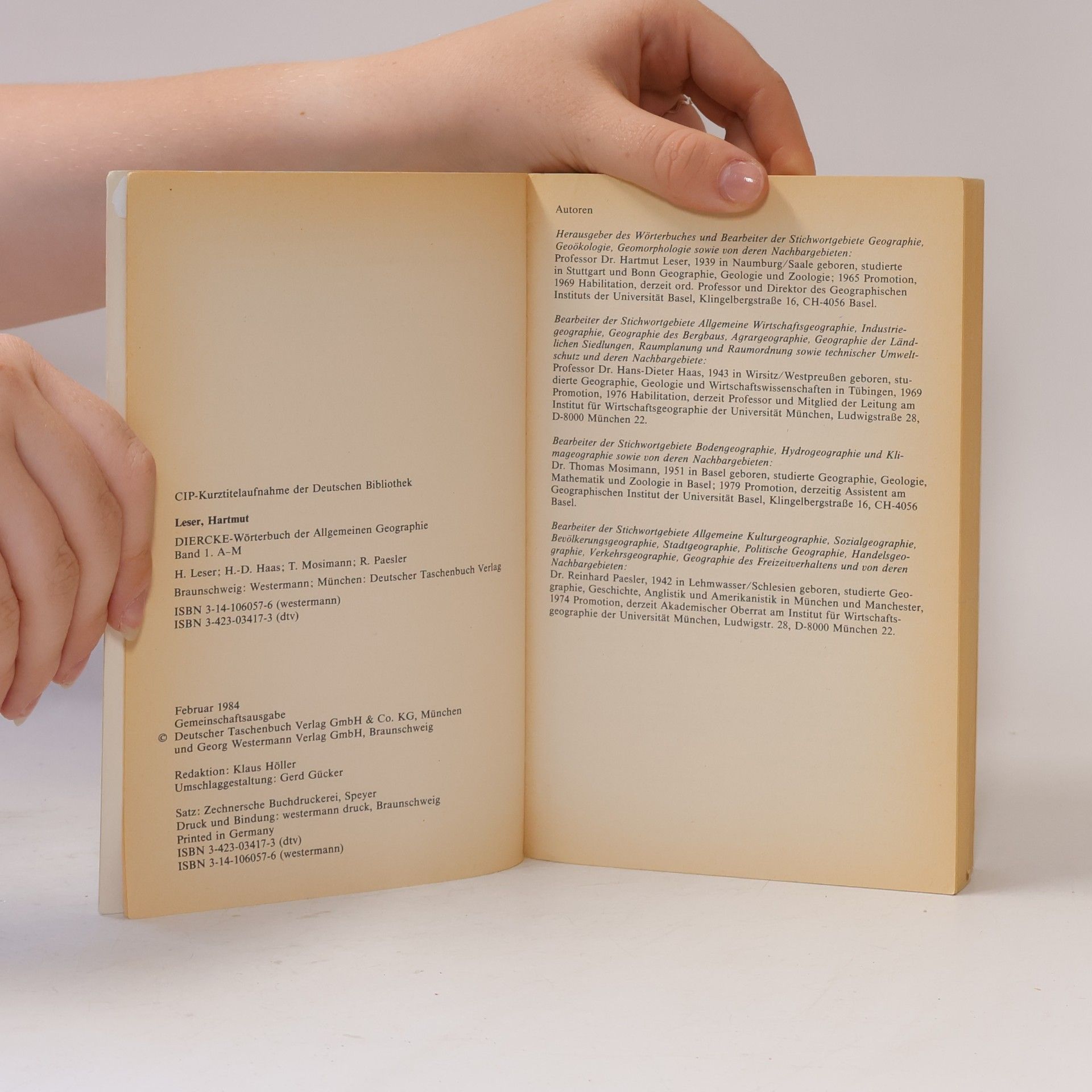 H. Leser Diercke-Wörterbuch der allgemeinen Geographie A-M