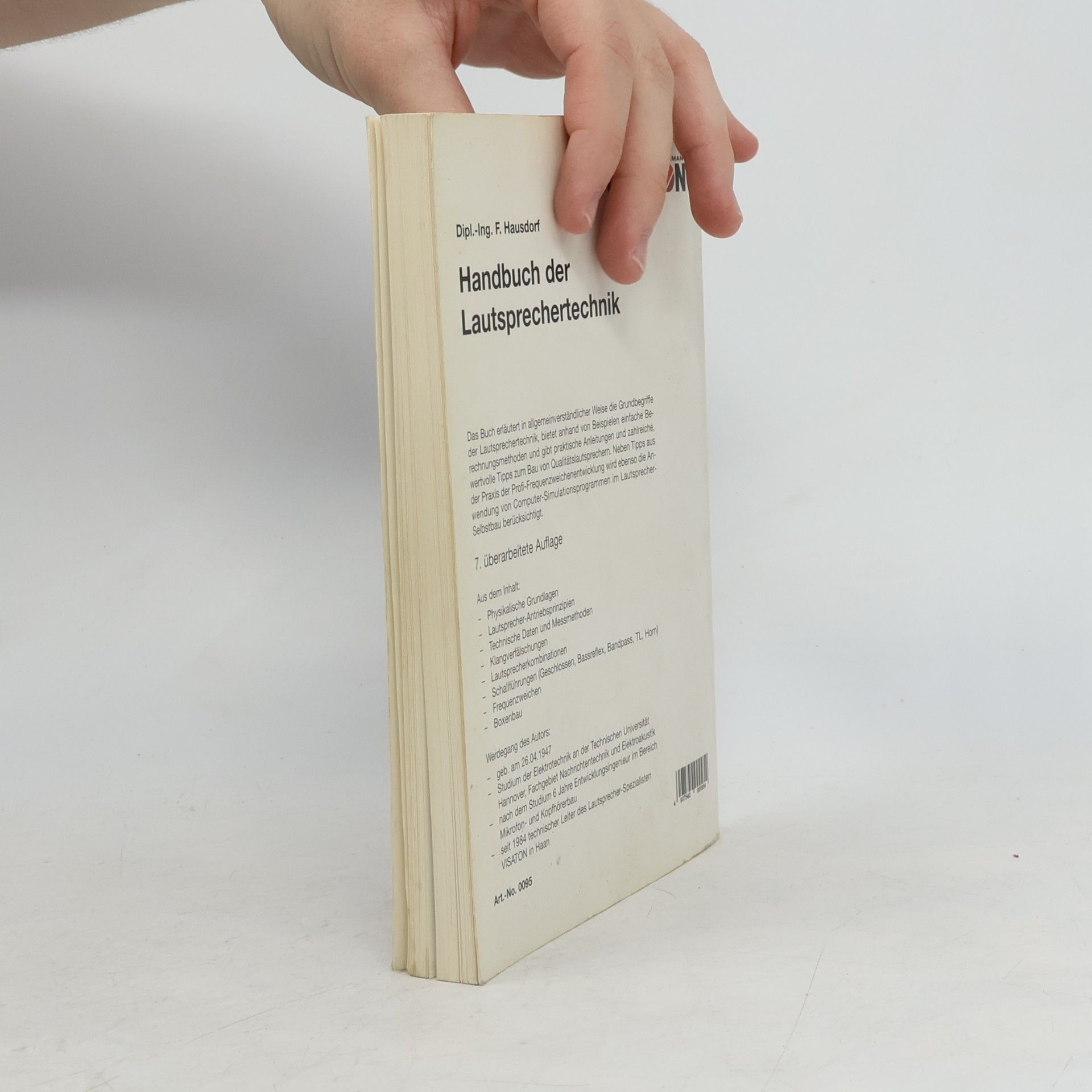 Friedemann Hausdorf Handbuch der Lautsprechertechnik