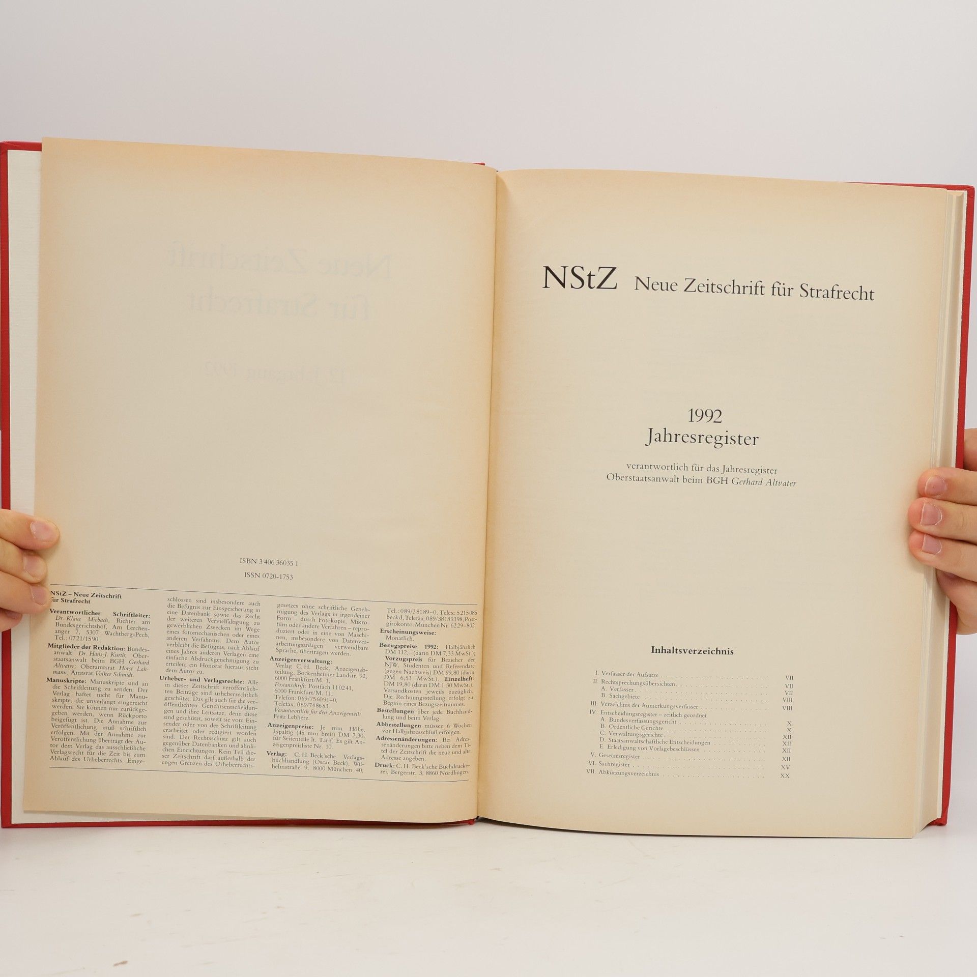 Gerhard Altvater Neue Zeitschrift für Strafrecht 12. Jahrgang 1992