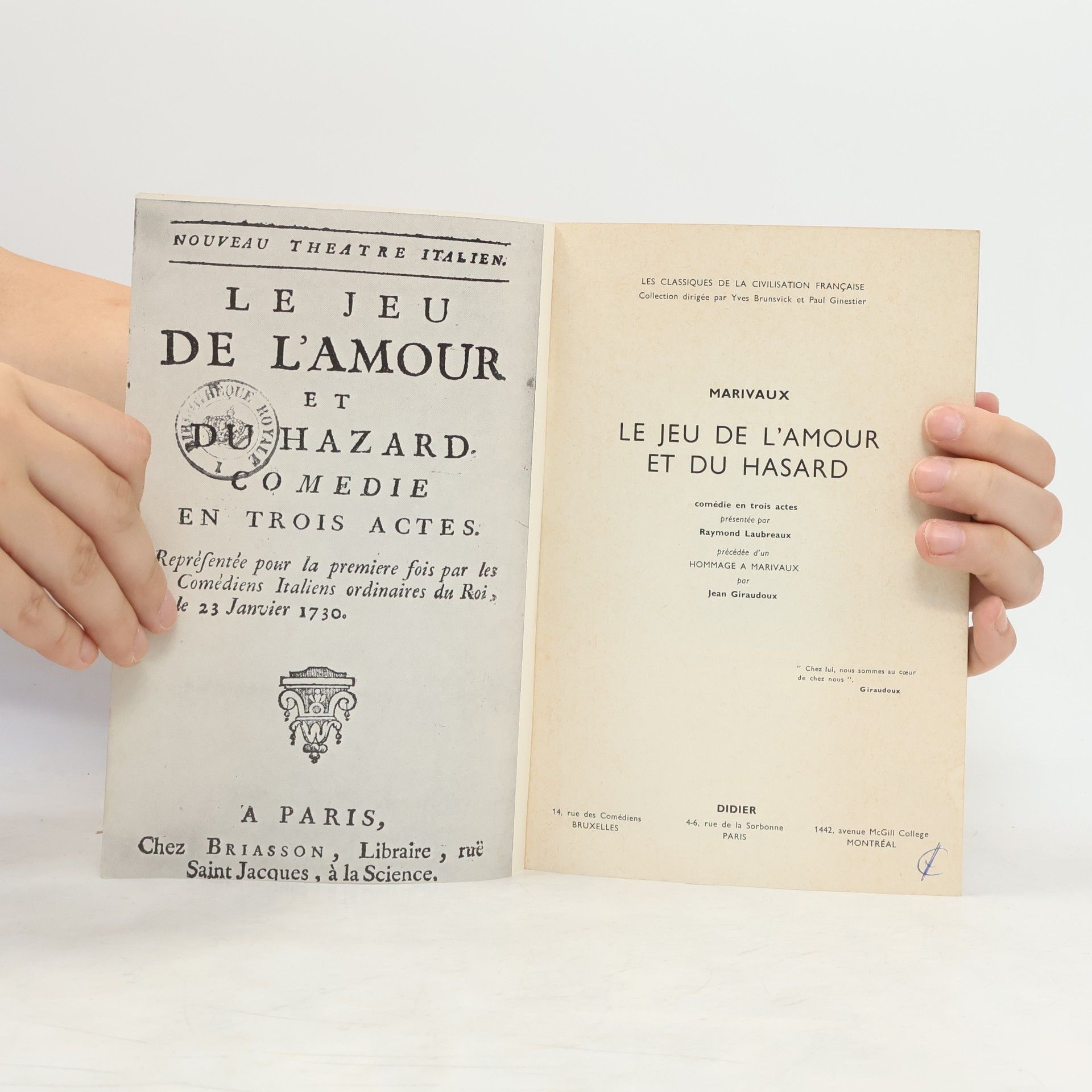Pierre de Marivaux Le Jeu de l'amour et du hasard