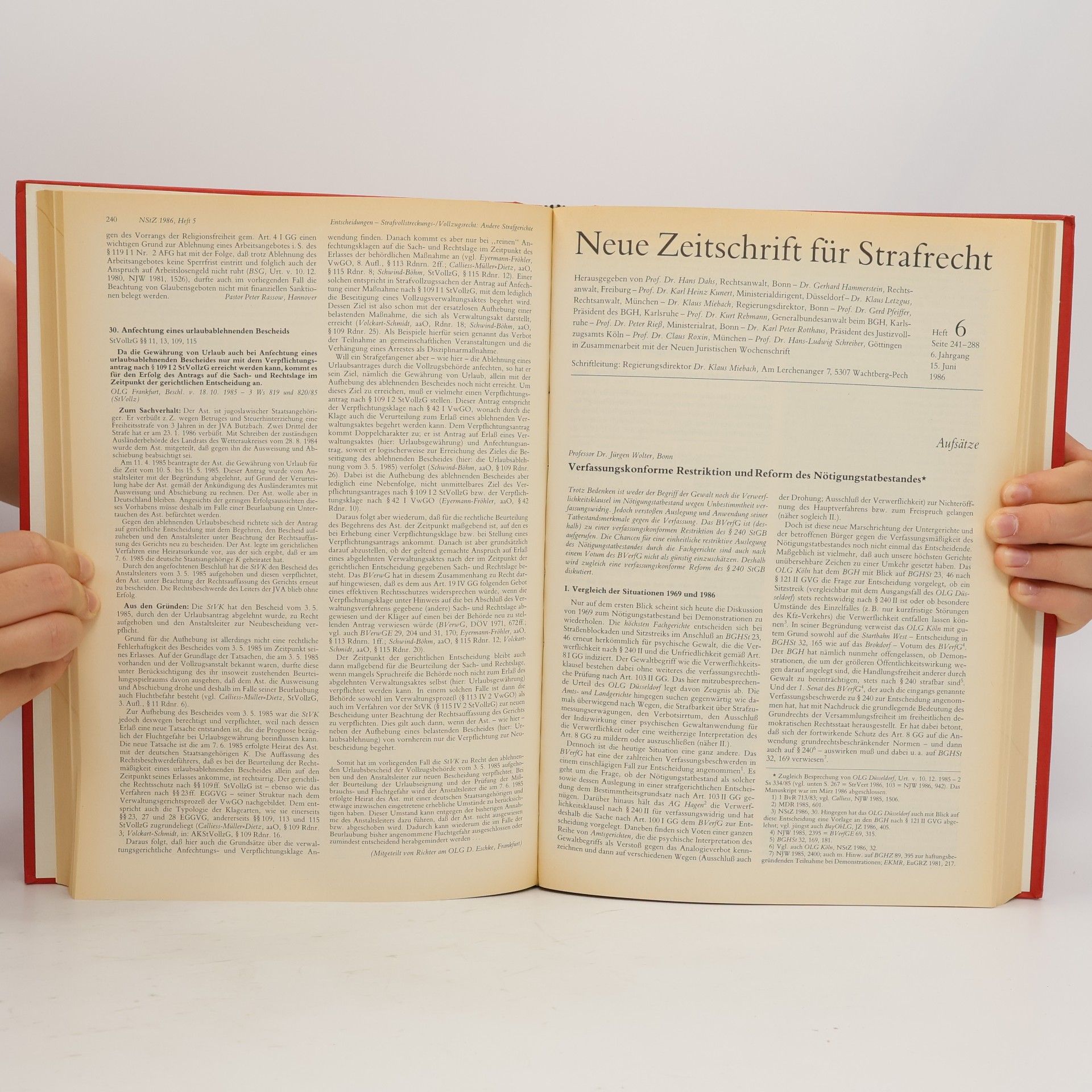 Hans-J. Kurth Neue Zeitschrift für Strafrecht 6. Jahrgang