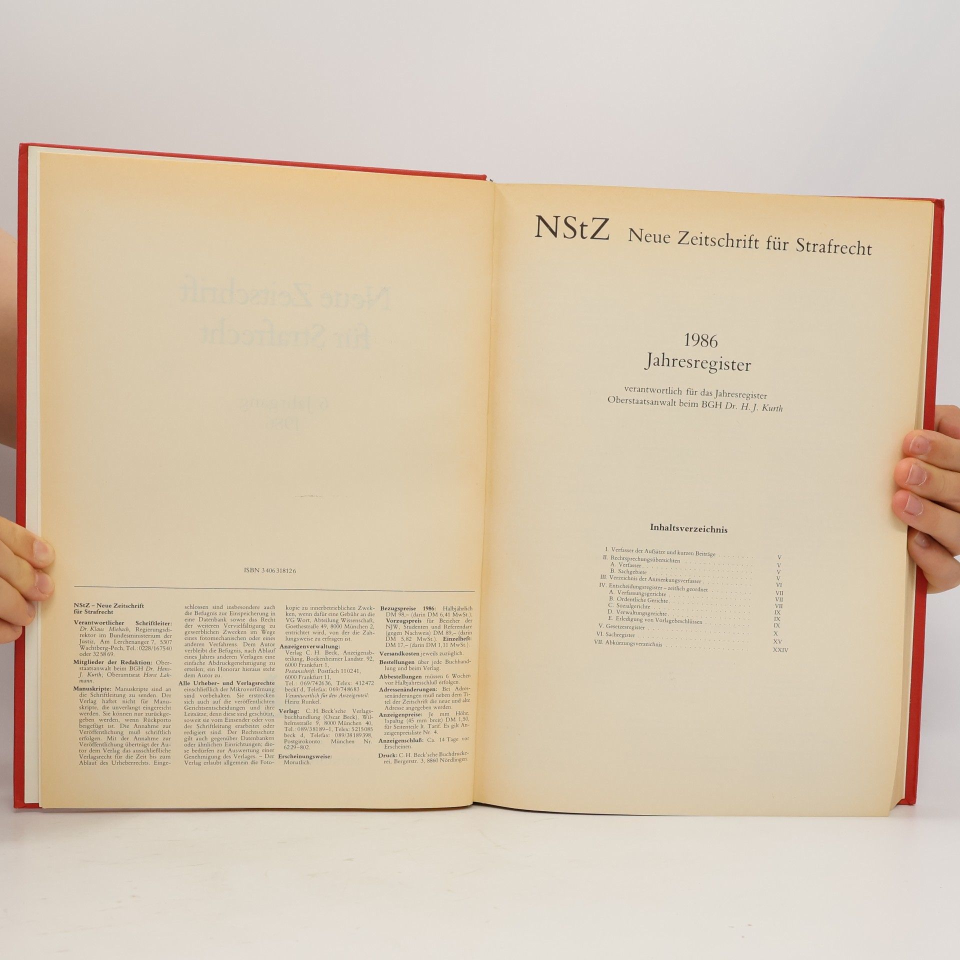 Hans-J. Kurth Neue Zeitschrift für Strafrecht 6. Jahrgang
