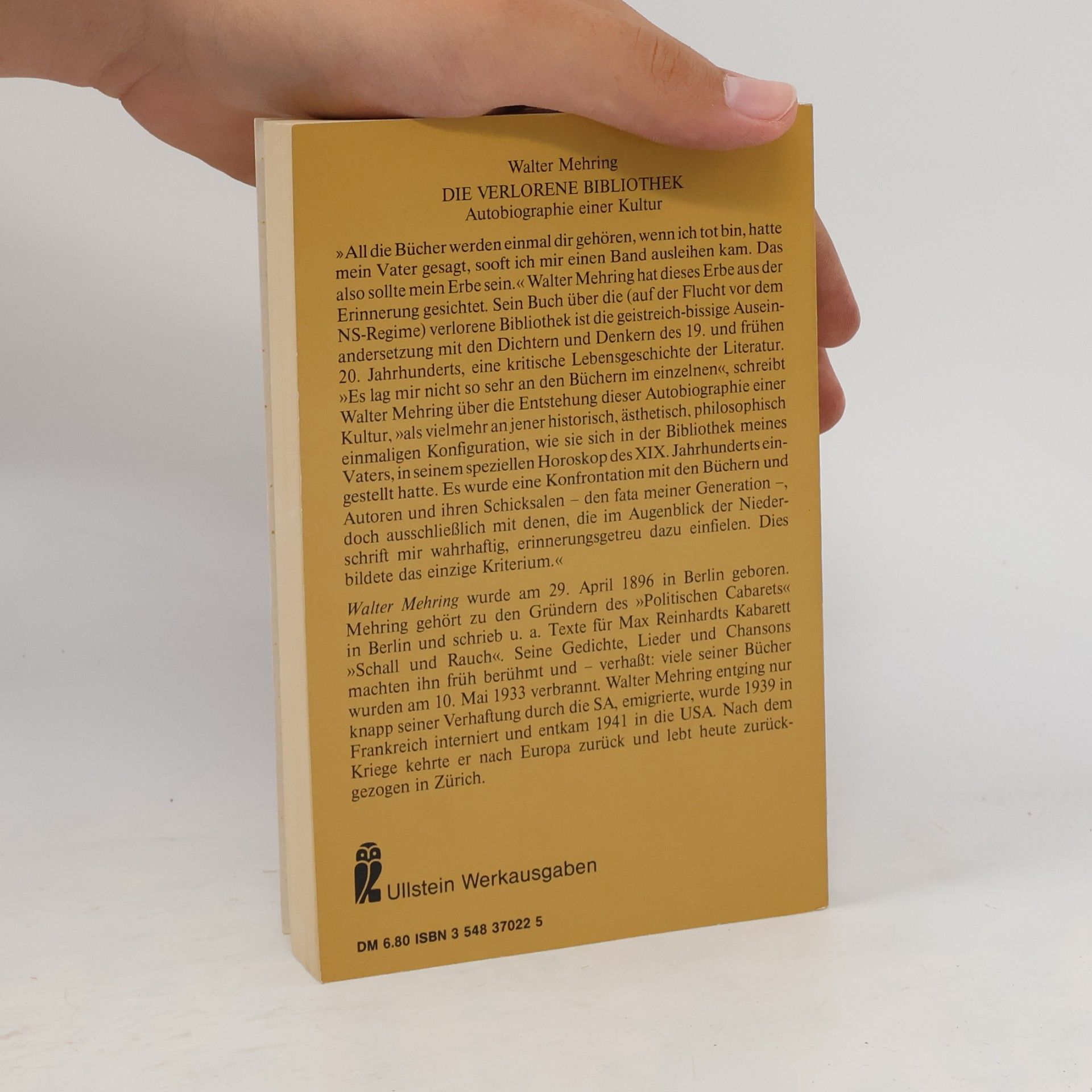 Walter Mehring Taschenbuchausgabe