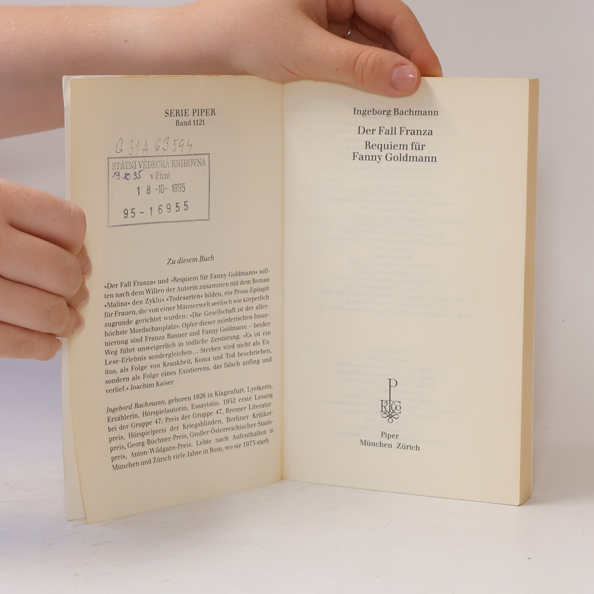 Ingeborg Bachmann Der Fall Franza
