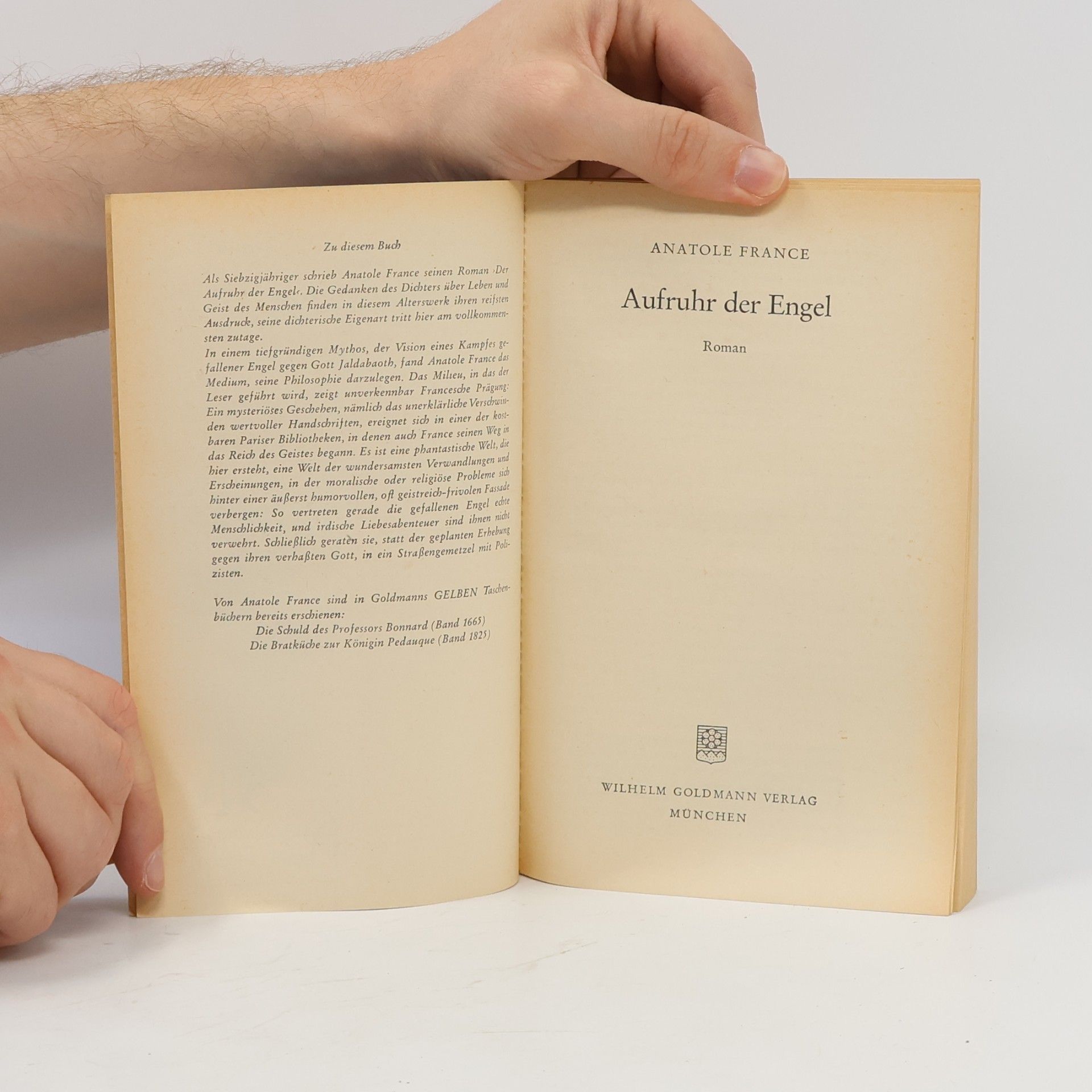 Anatole France Aufruhr der Engel
