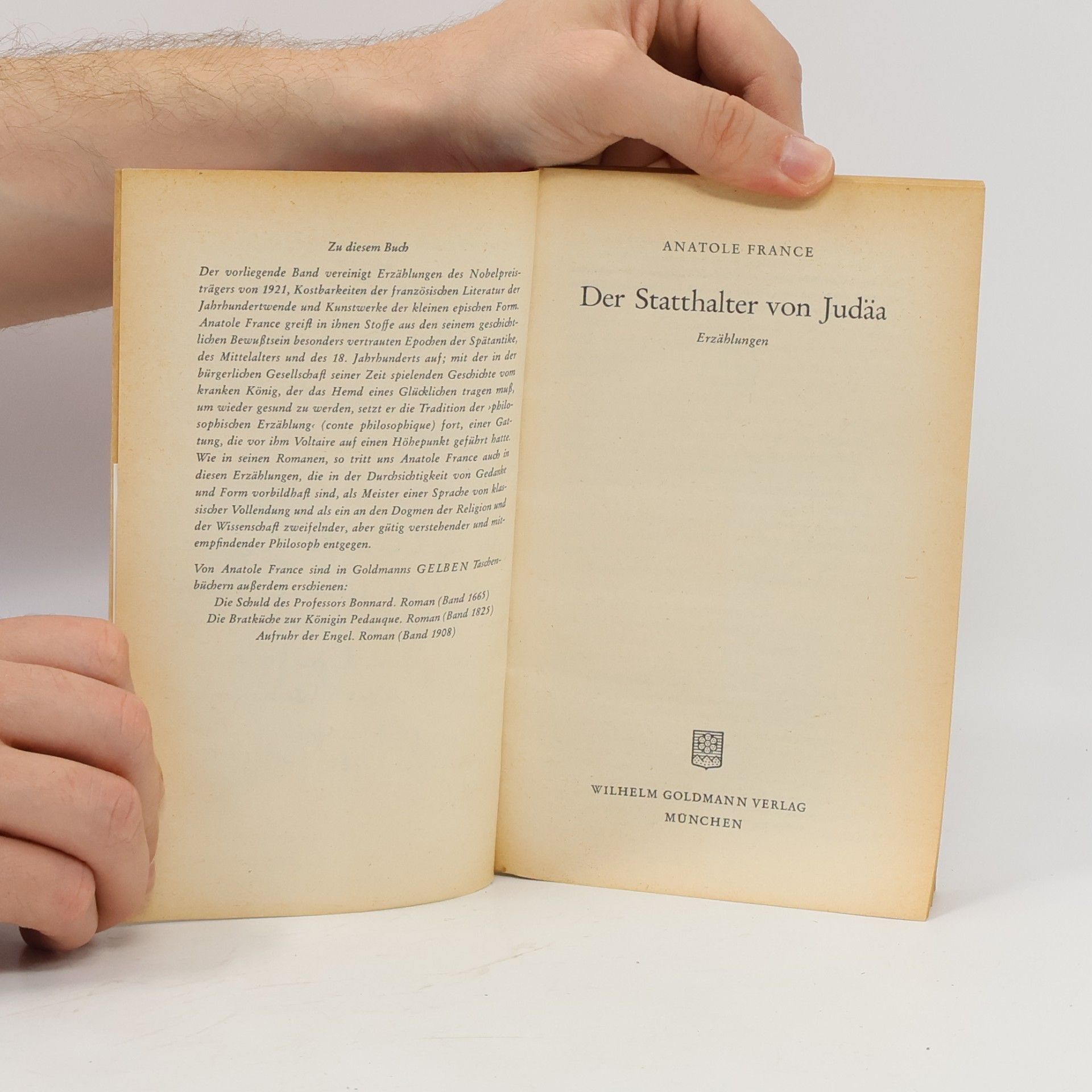 Anatole France Der Statthalter von Judäa