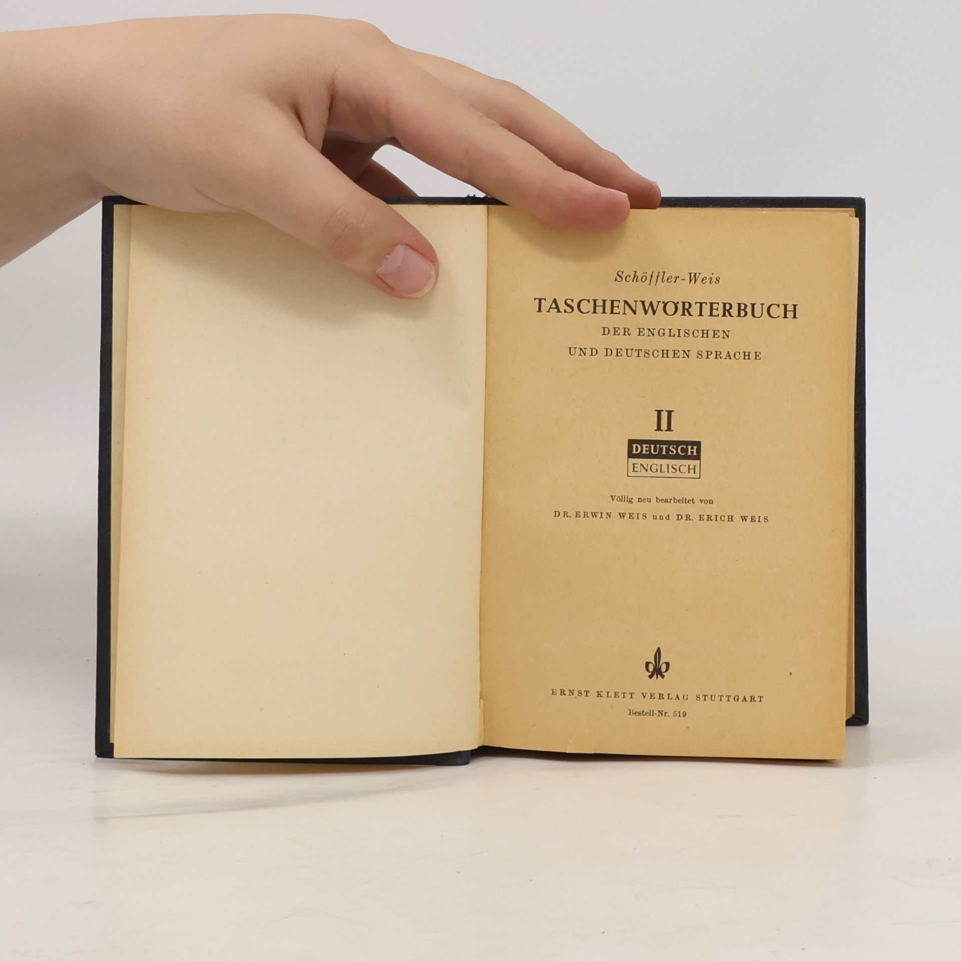 Erwin Weis Schöffler-Weis Taschenwörterbuch der englischen und deutschen Sprache II.