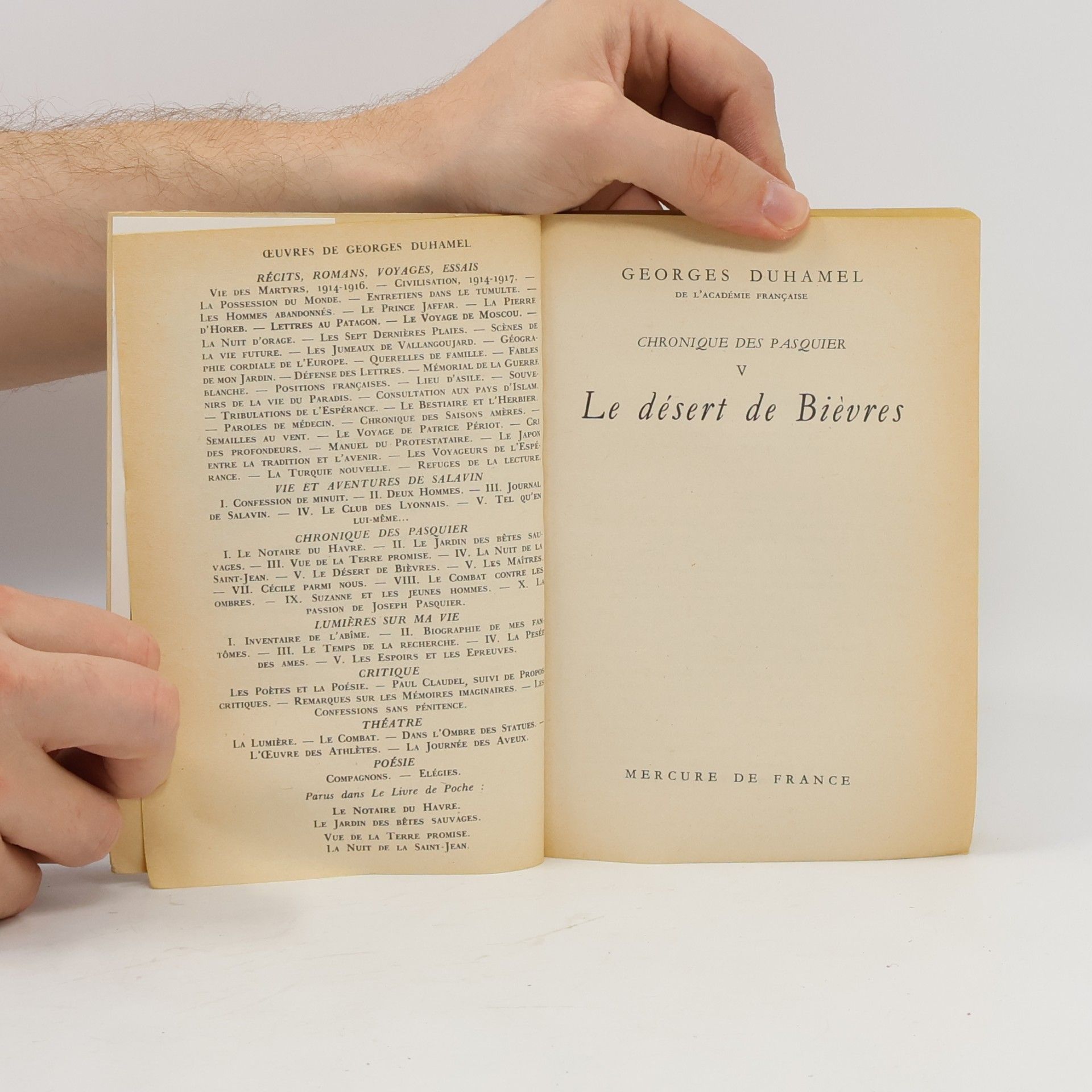 Georges Duhamel Le désert de Bièvres
