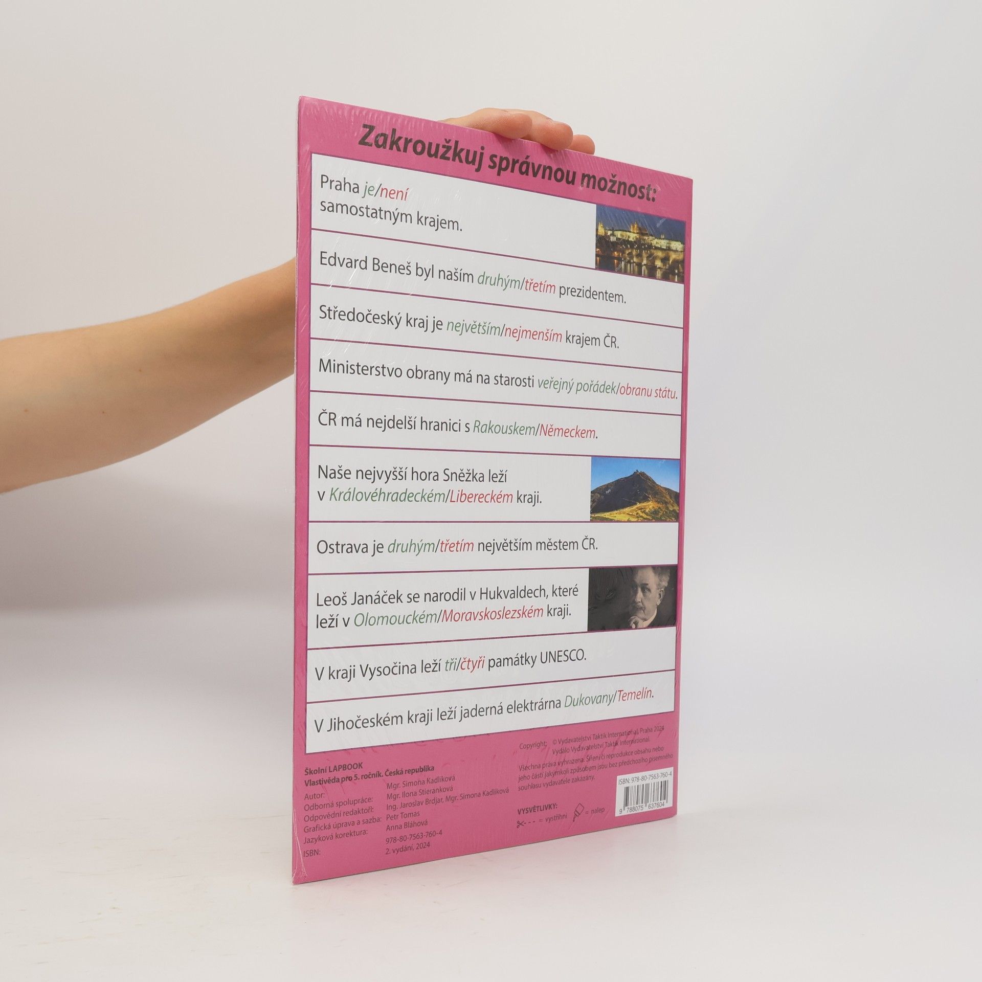 Simona Kadlíková Školní lapbook. Vlastivěda pro 5. ročník : Česká republika