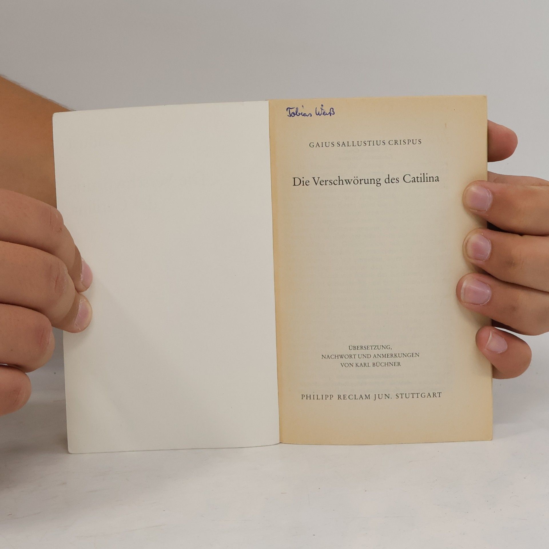 Gaius Sallustius Crispus Die Verschwörung des Catilina