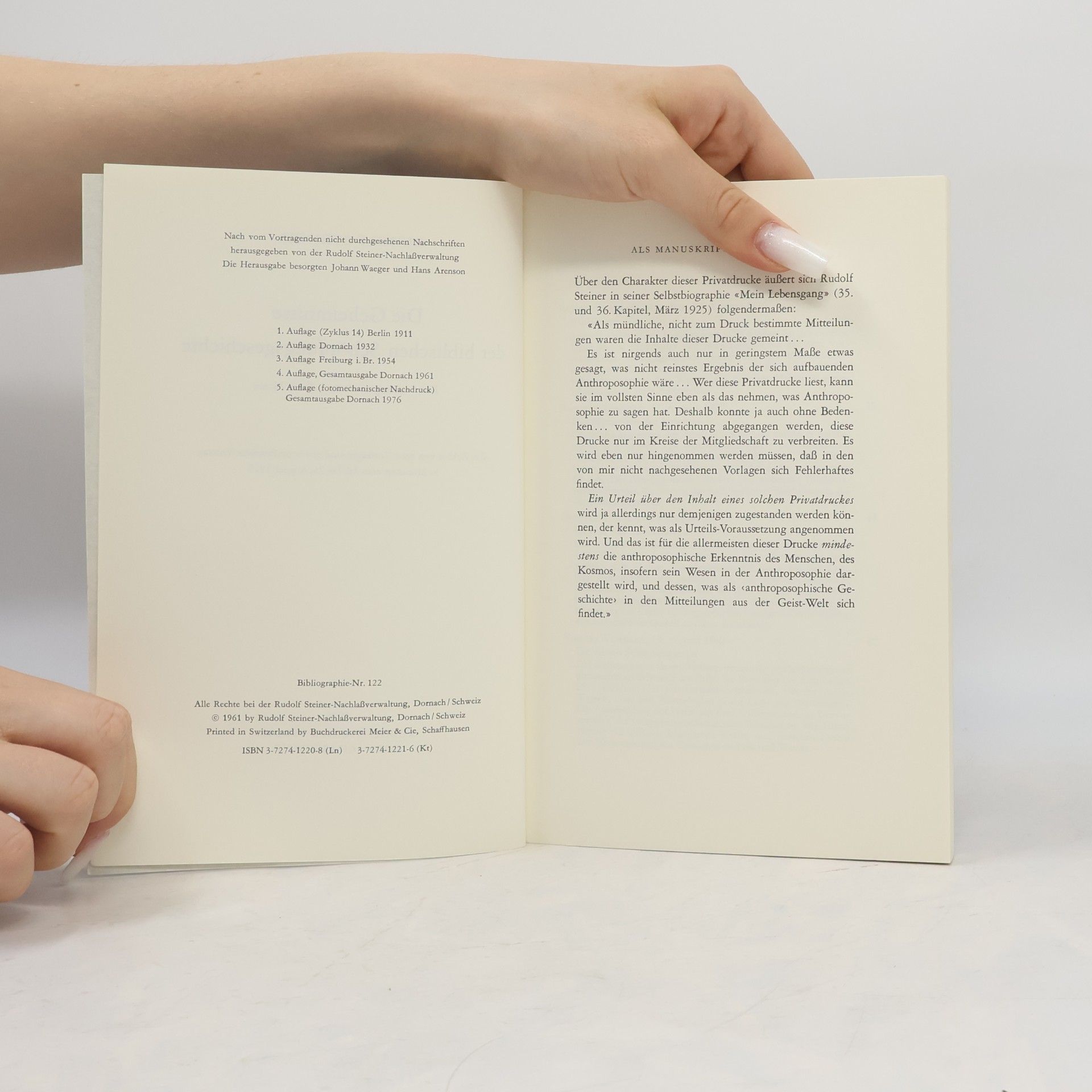 Rudolf Steiner Die Geheimnisse der biblischen Schöpfungsgeschichte