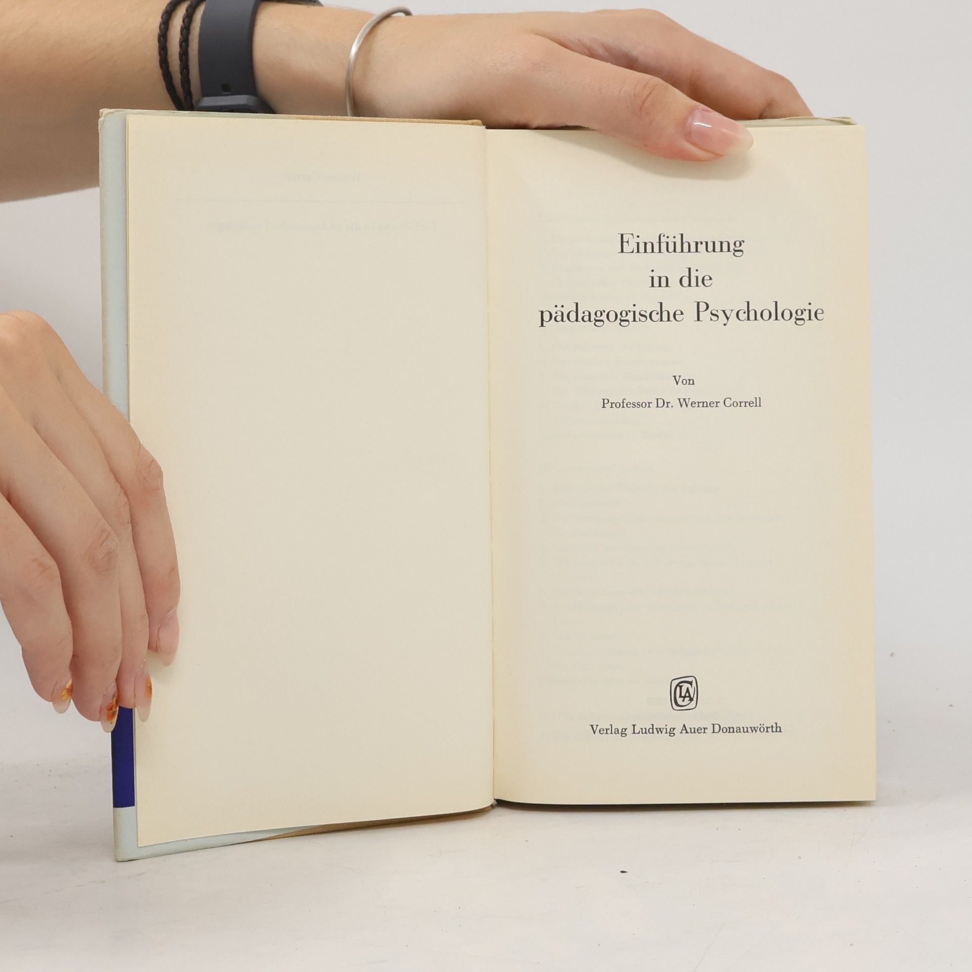 Werner Correll Einführung in die Pädagogische Psychologie