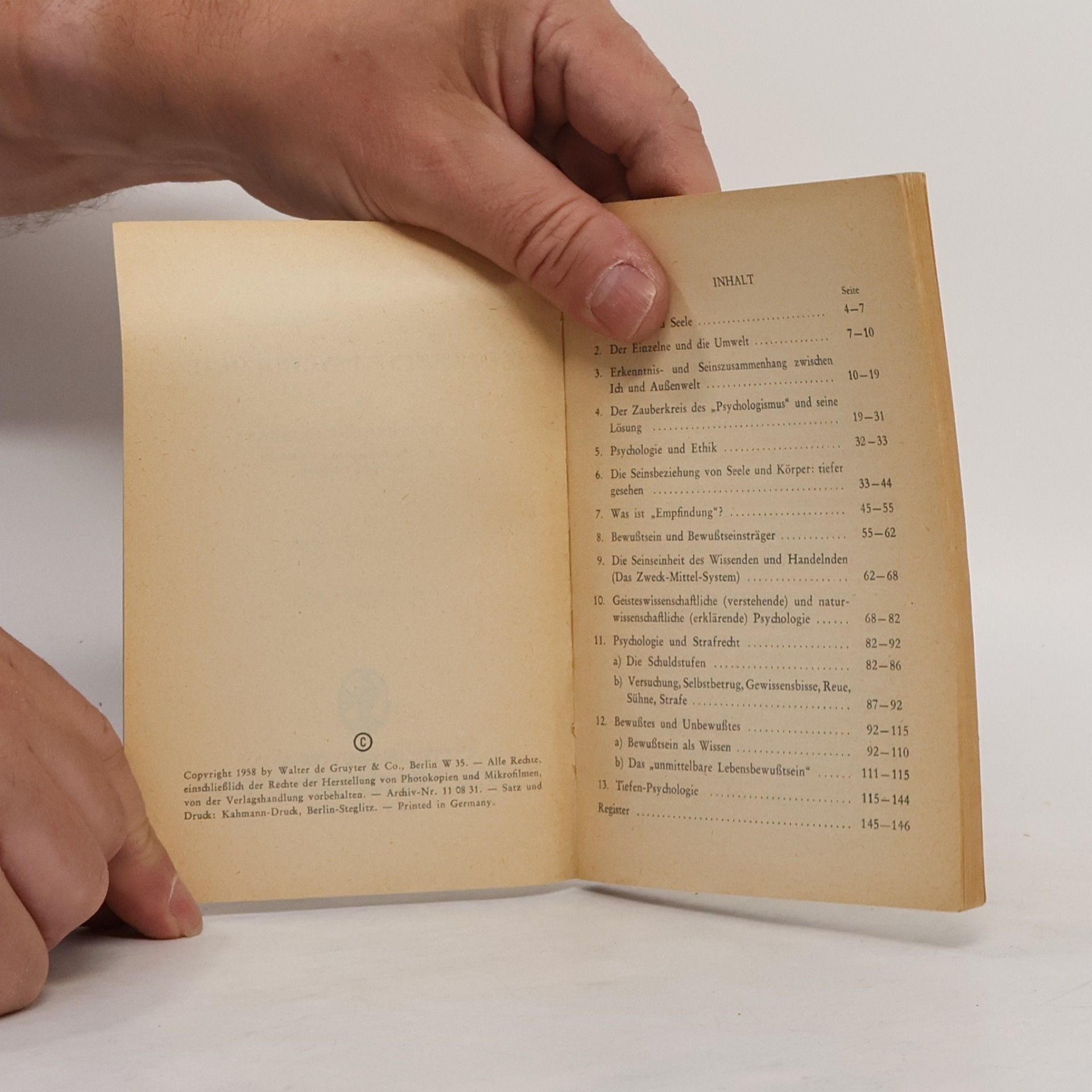 Theodor H. Erismann Allgemeine Psychologie I. Grundprobleme