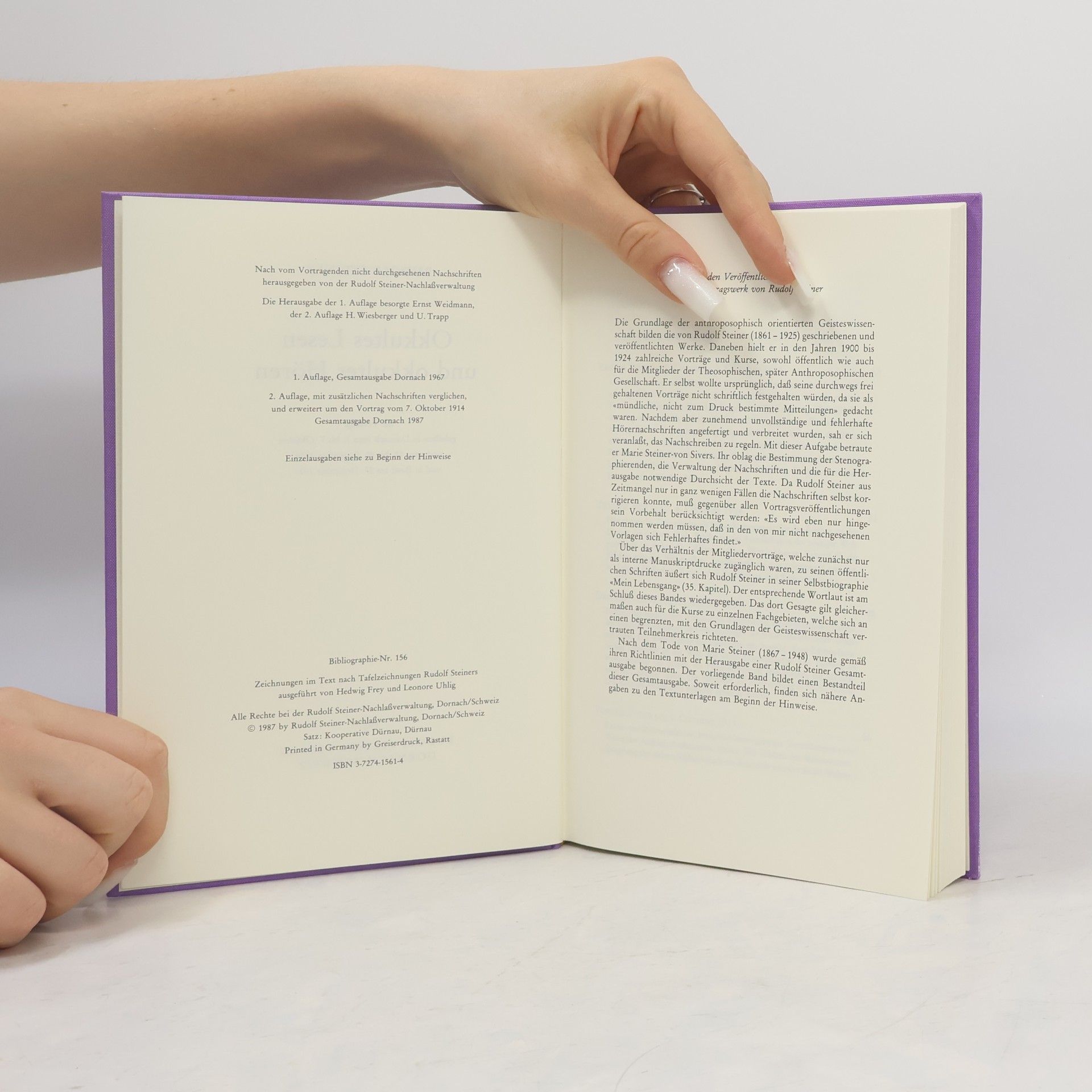 Rudolf Steiner Rudolf Steiner Gesamtausgabe: Schriften und Vorträge: Okkultes Lesen und okkultes Hören