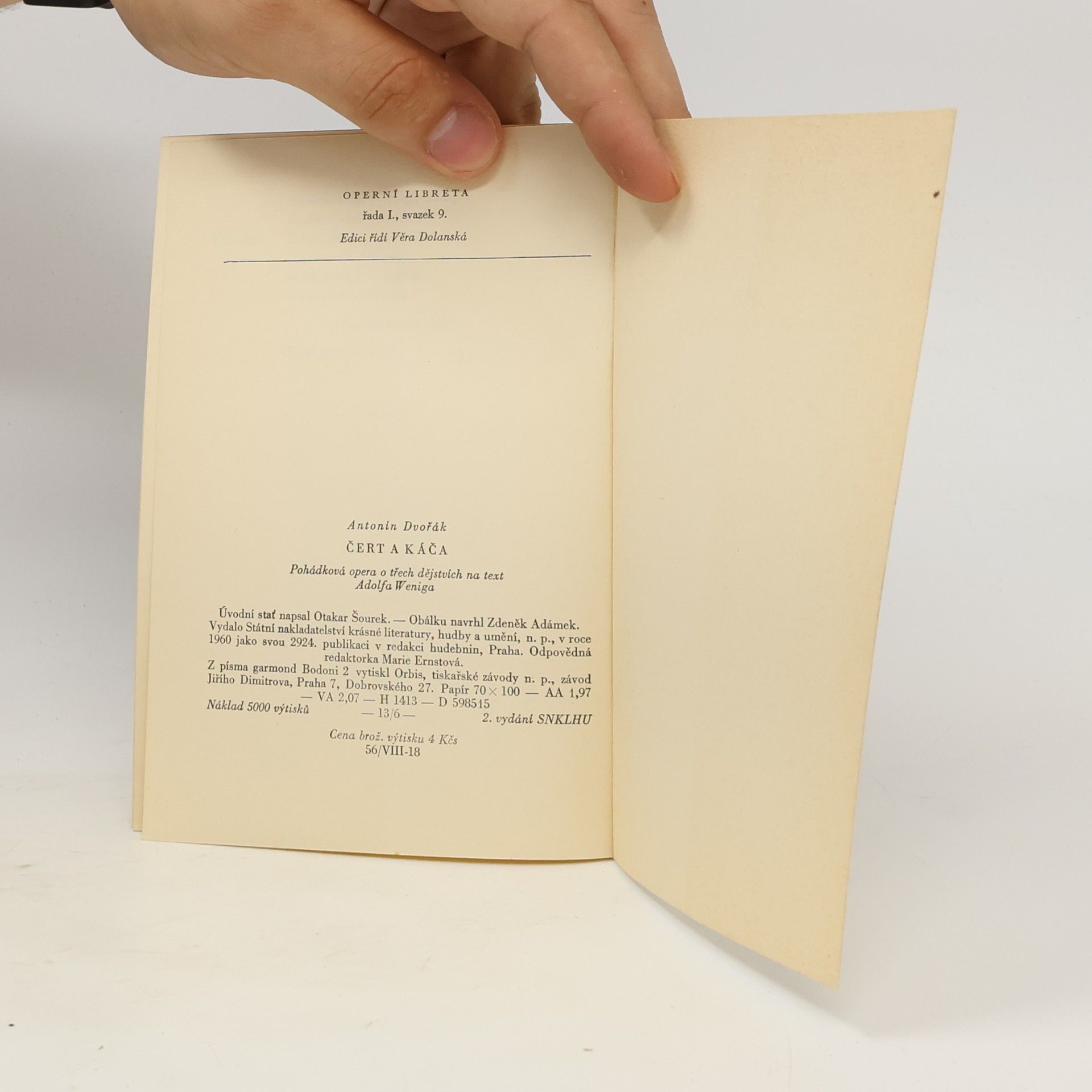 Antonín Dvořák Operní libreta I-9. Čert a káča