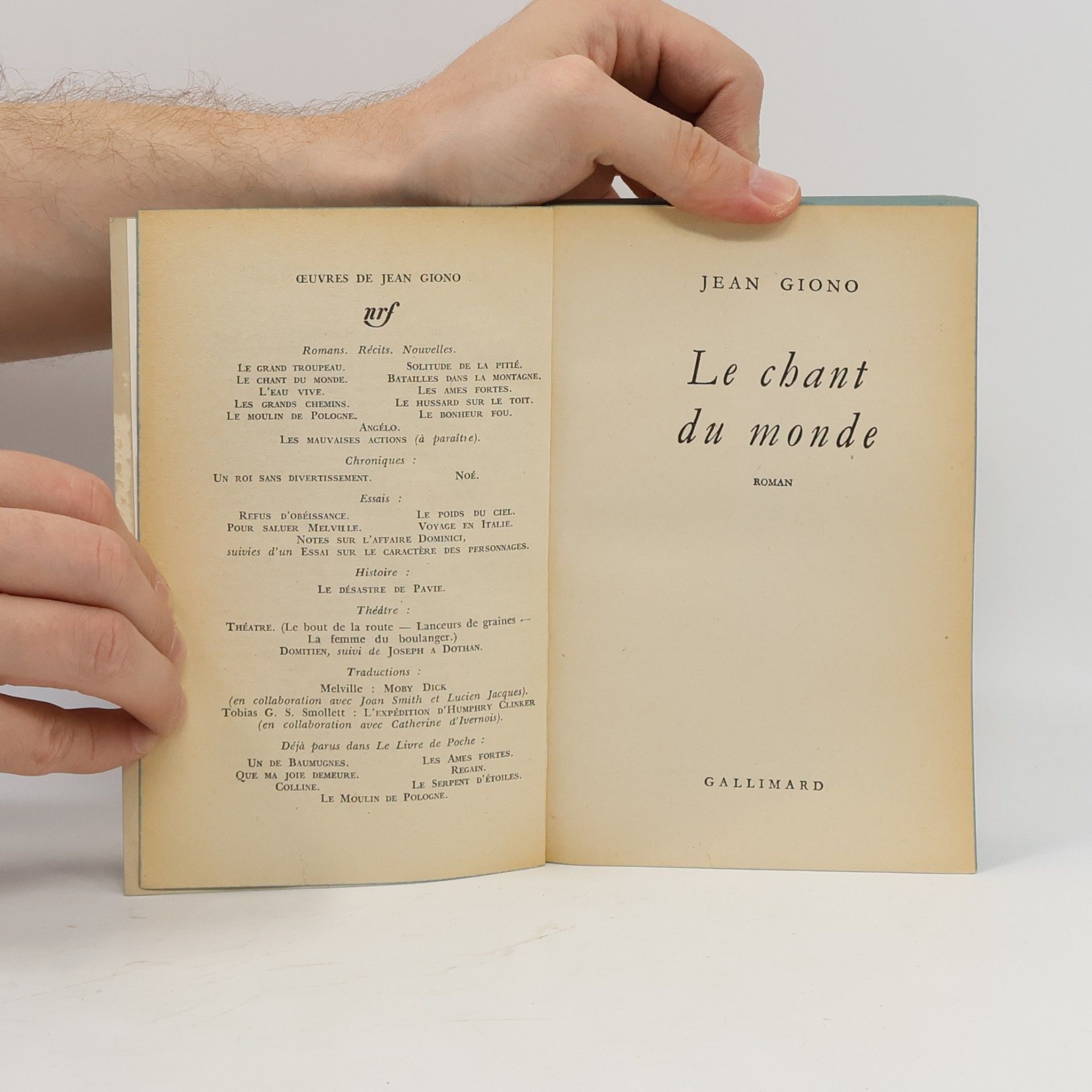 Jean Giono Le chant du monde