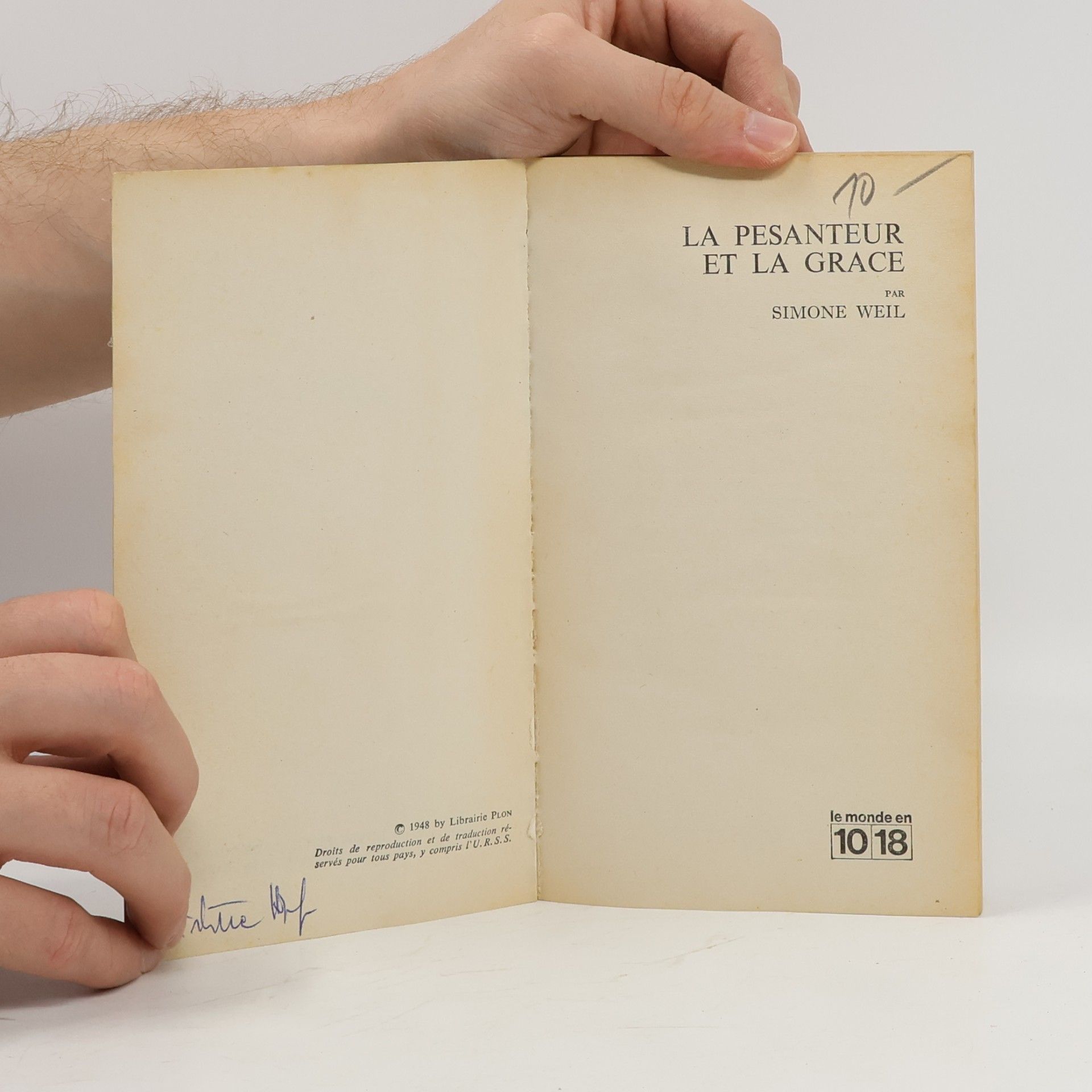 Simone Weil La pesanteur et la grâce