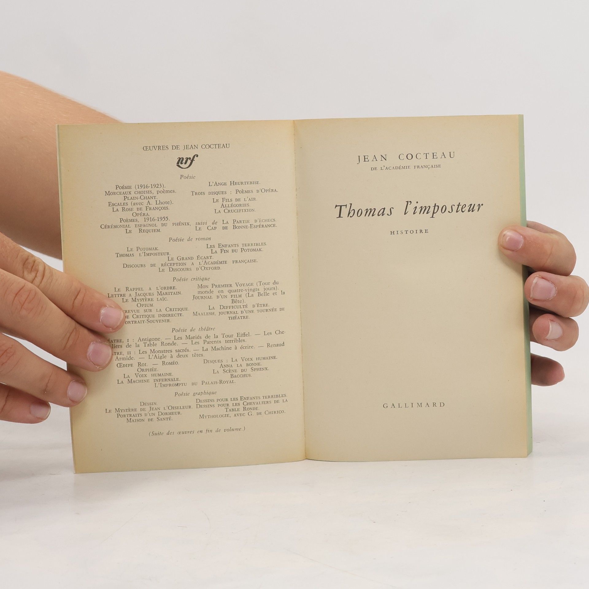 Jean Cocteau Thomas l'imposteur