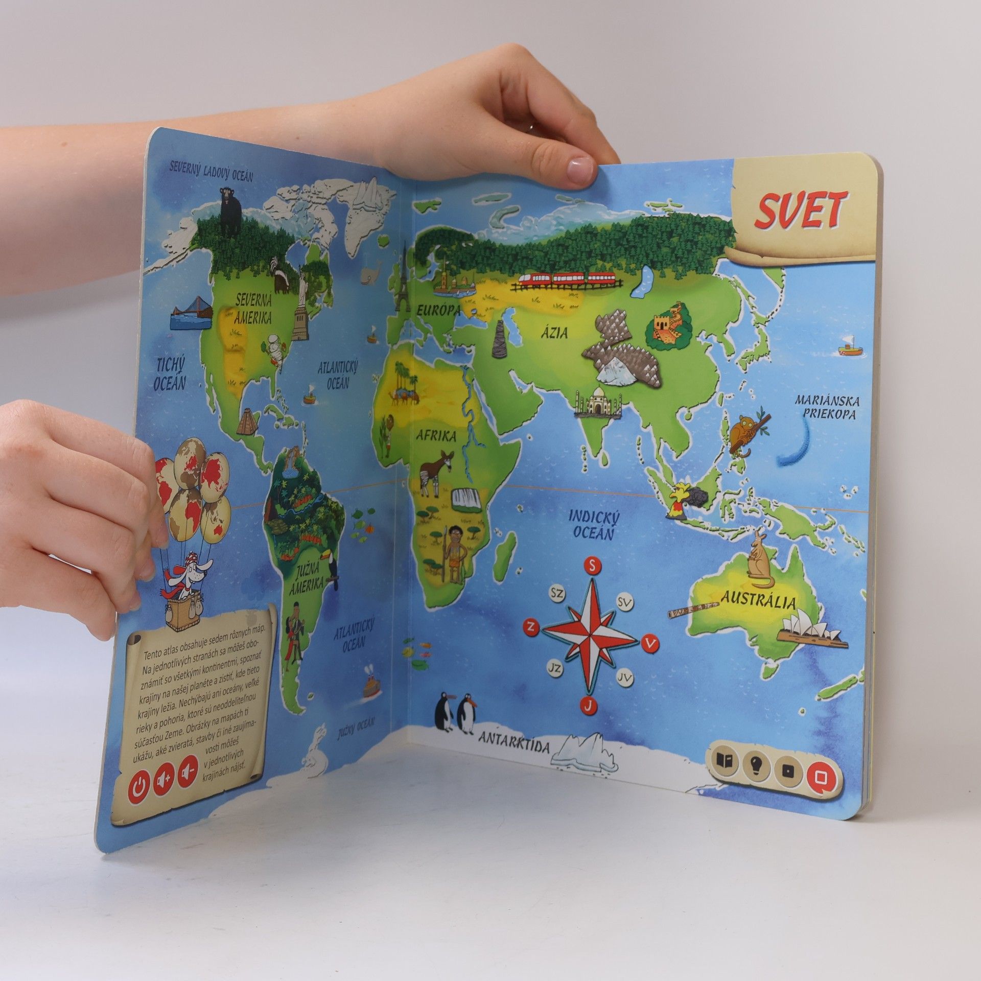 Autores varios Atlas sveta : interaktívna hovoriaca knižka