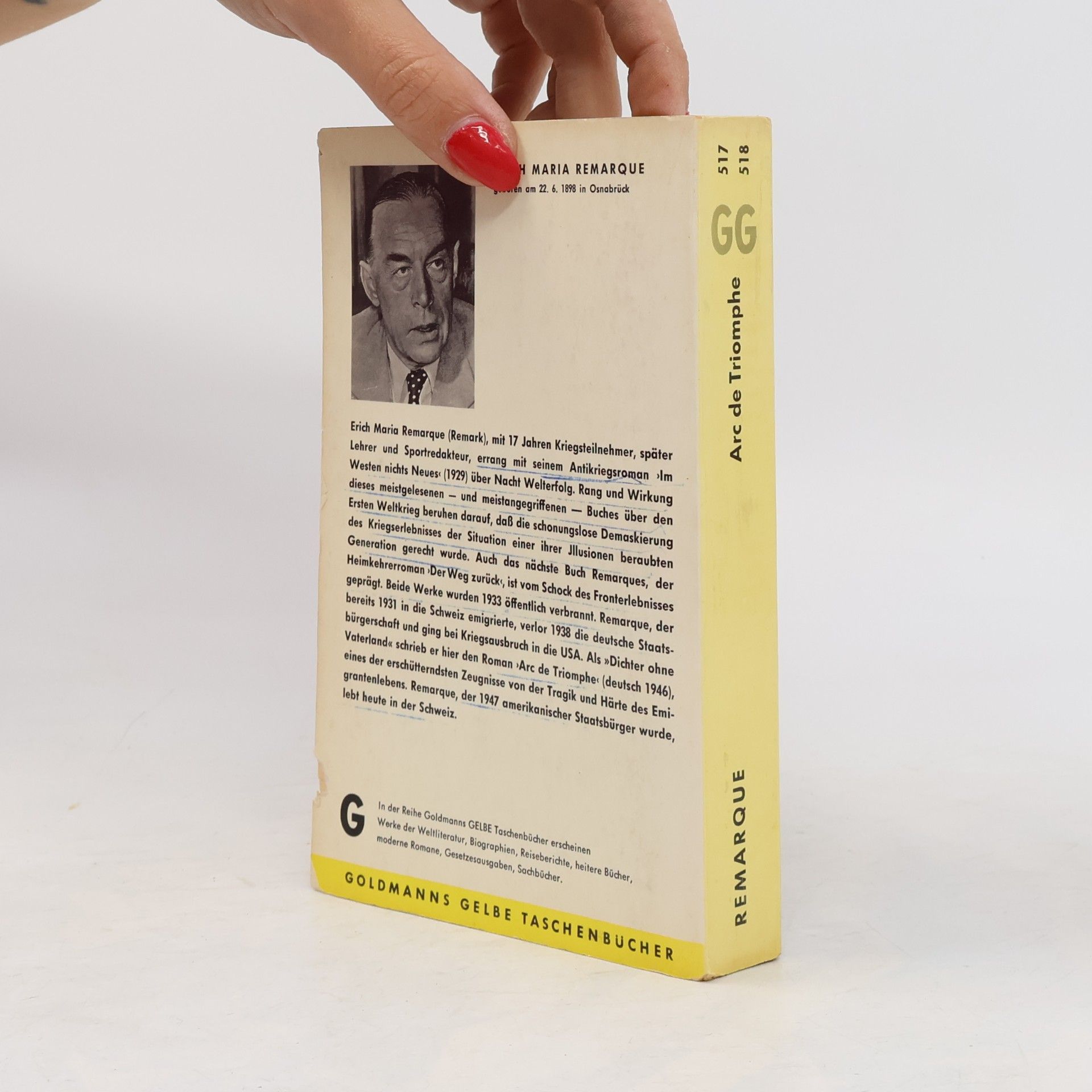 Erich Maria Remarque Arc de Triomphe