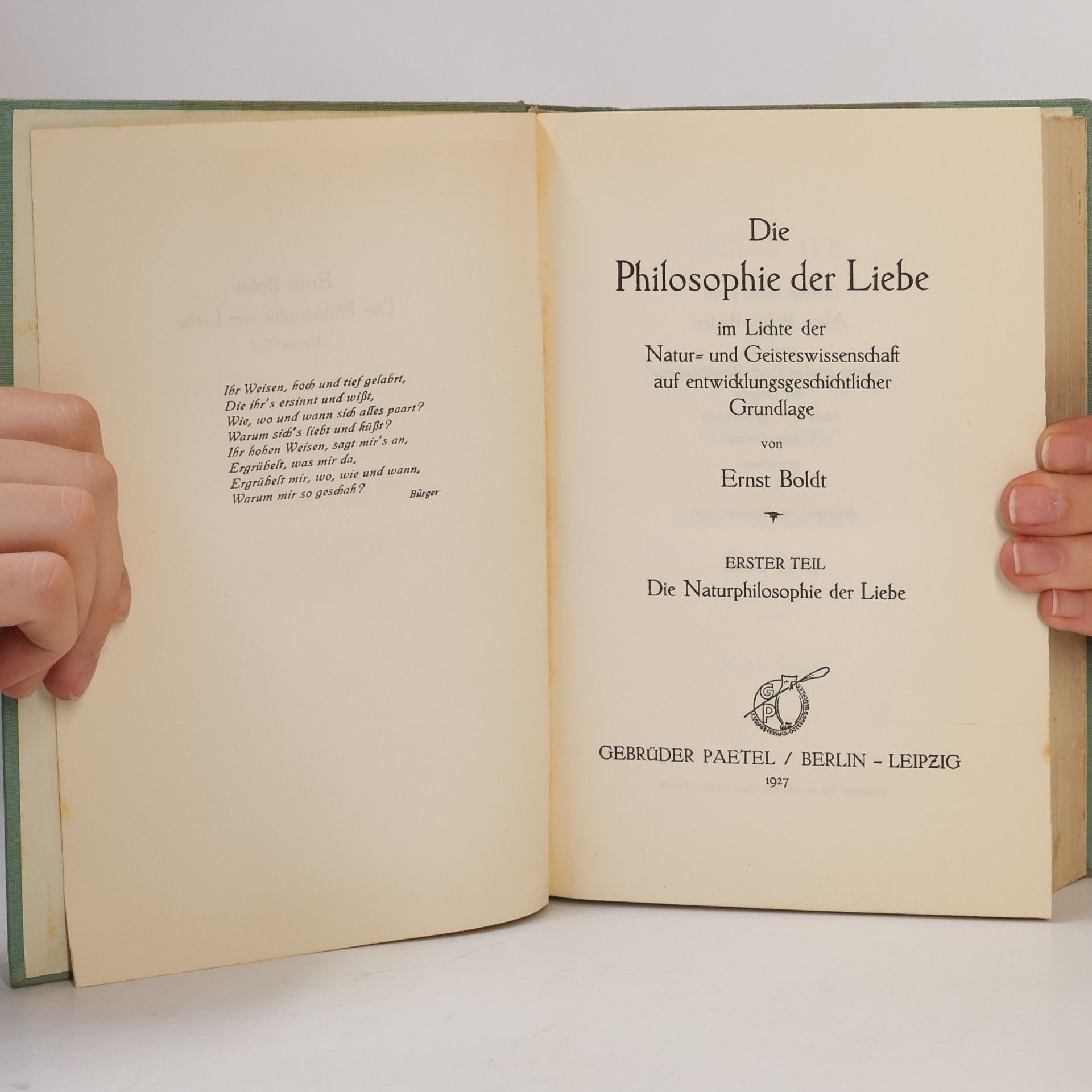 Ernst Boldt Die Philosophie der Liebe 1