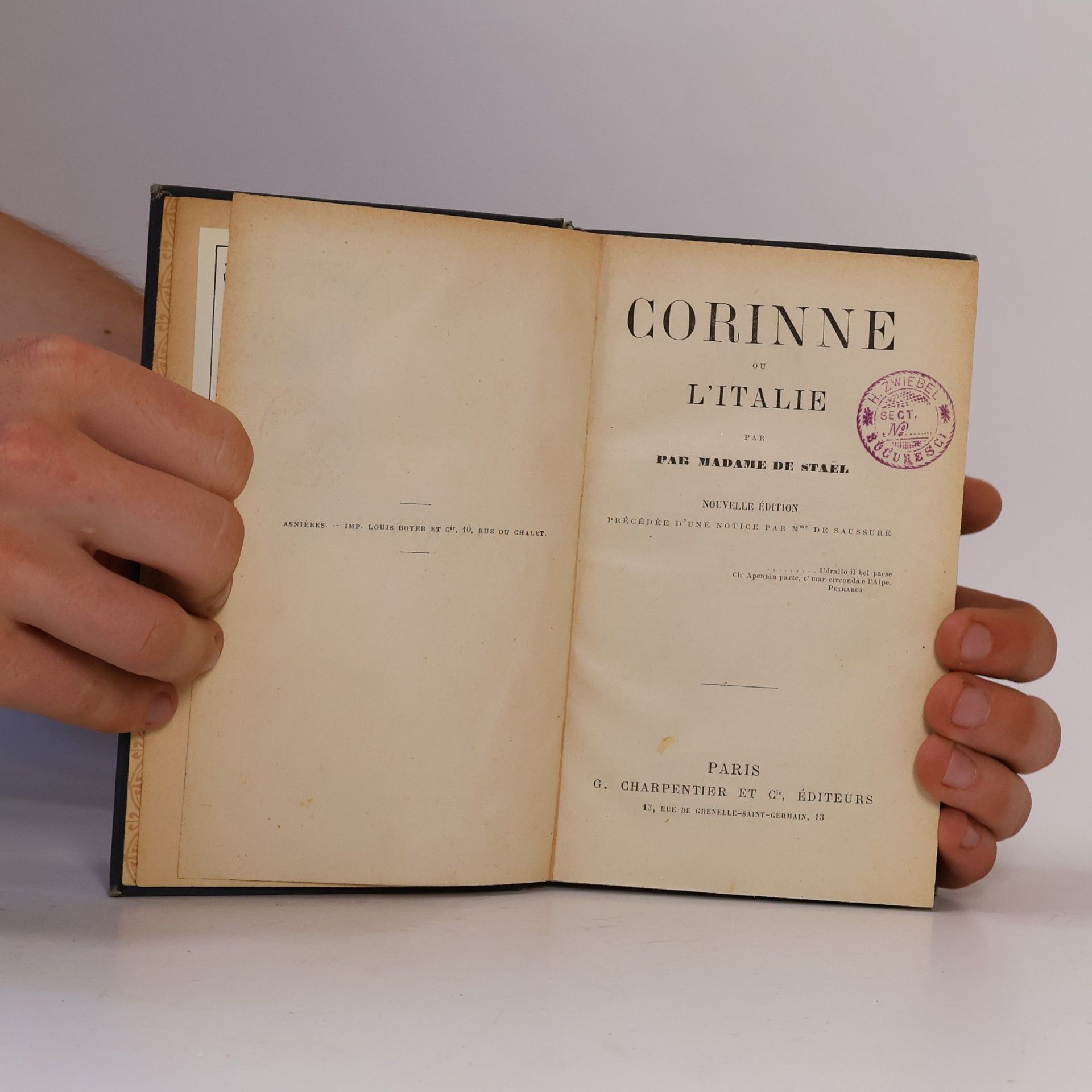 Germaine de Staël Corinne ou l'Italie