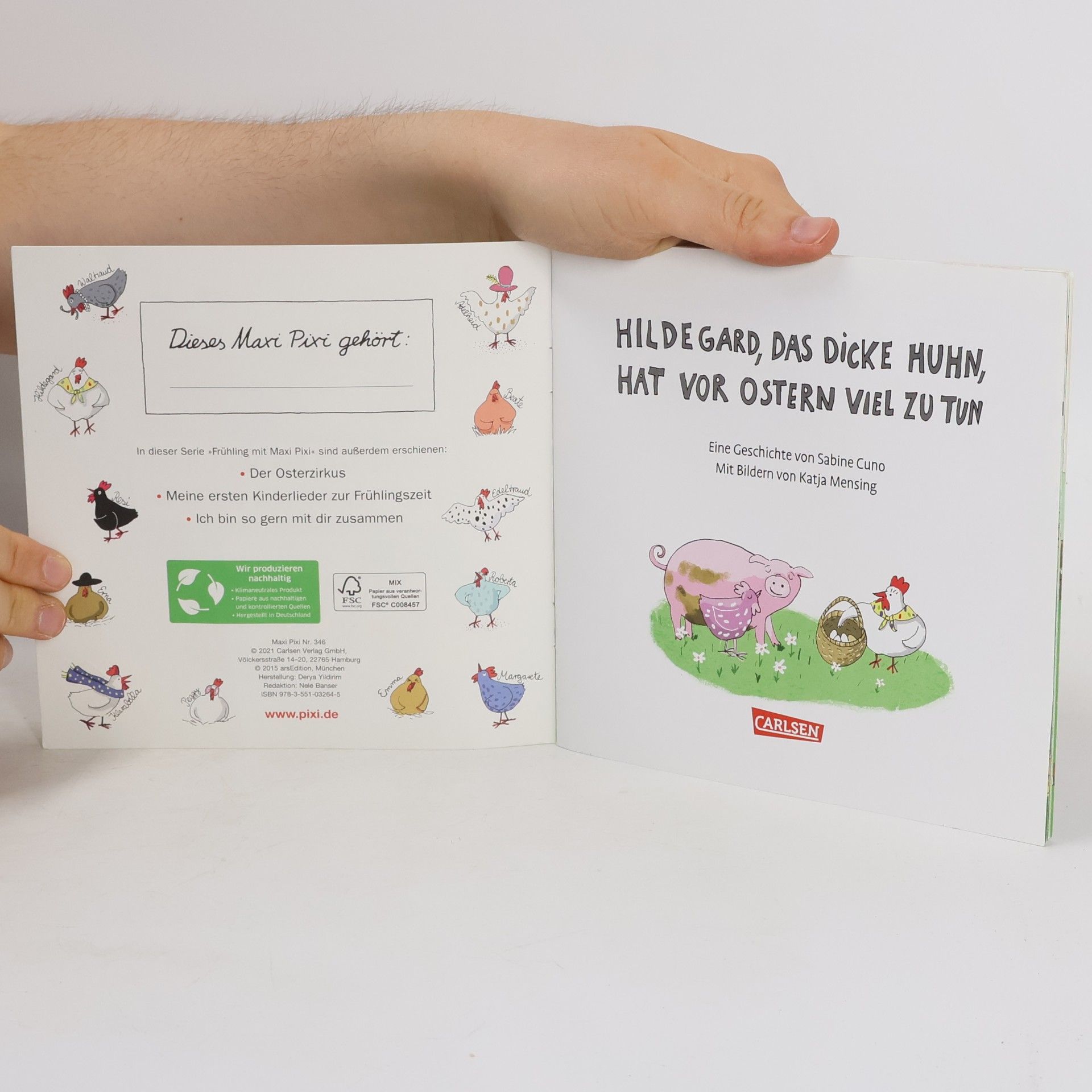 Sabine Cuno Maxi Pixi - 346: Hildegard, das dicke Huhn, hat vor Ostern viel zu tun: Miniaturbuch