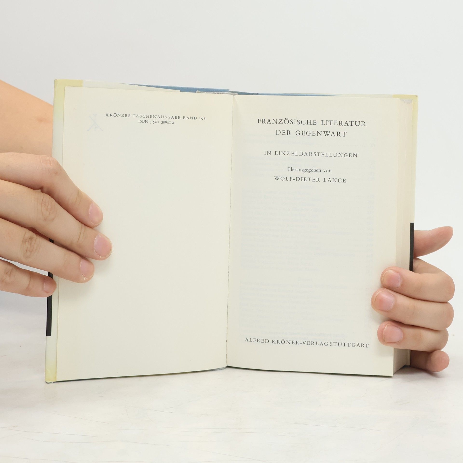 Wolf Dieter Lange Französische Literatur der Gegenwart