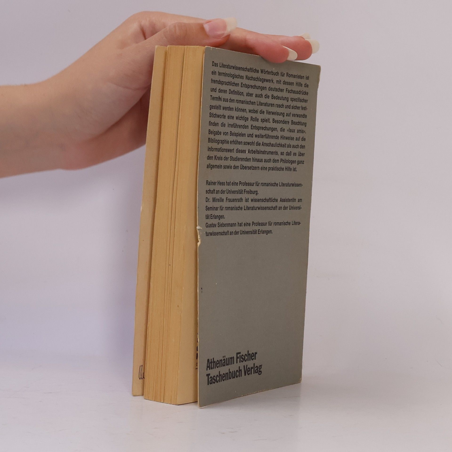 Rainer Hess Literaturwissenschaftliches Wörterbuch für Romanisten