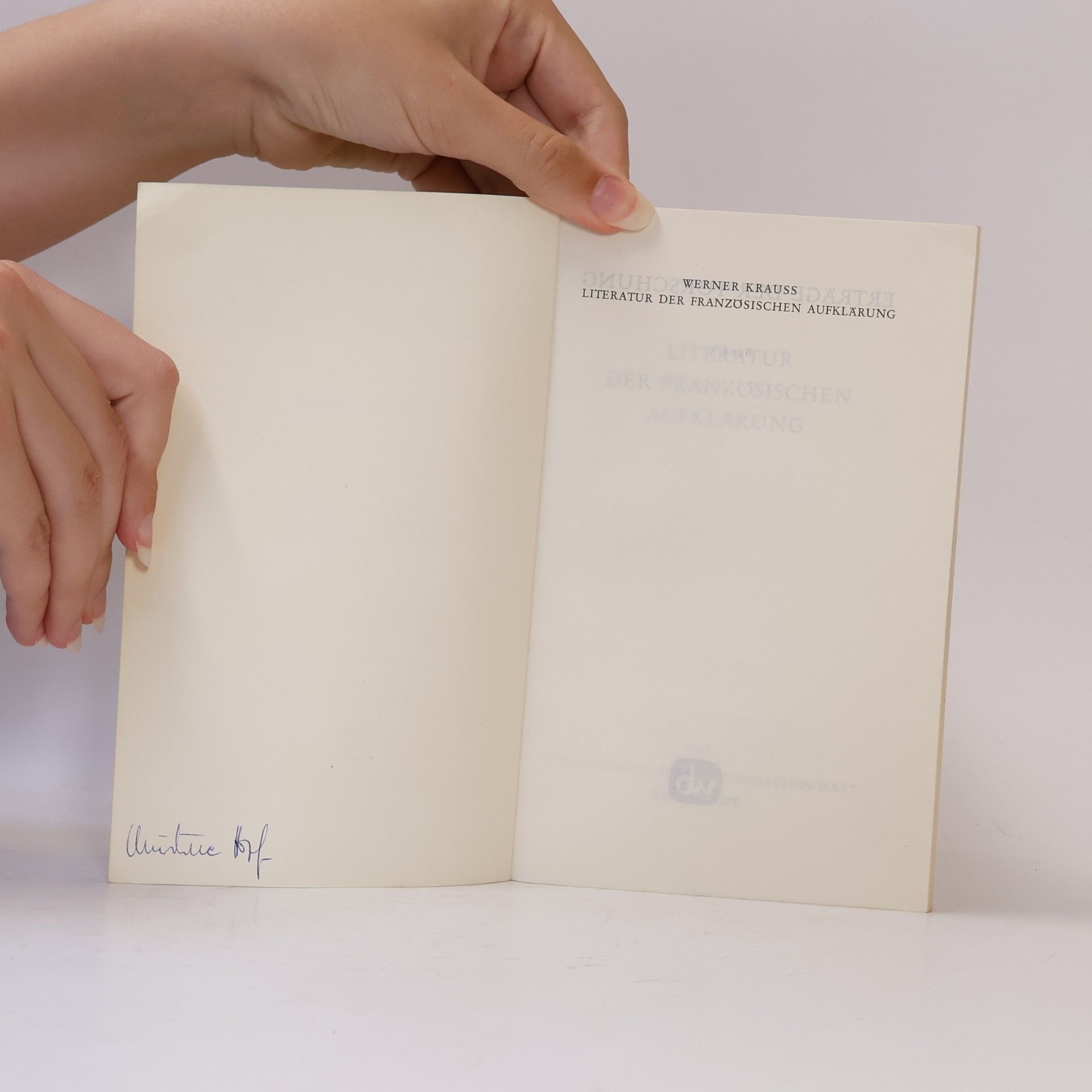 Werner Krauss Literatur der französischen Aufklärung