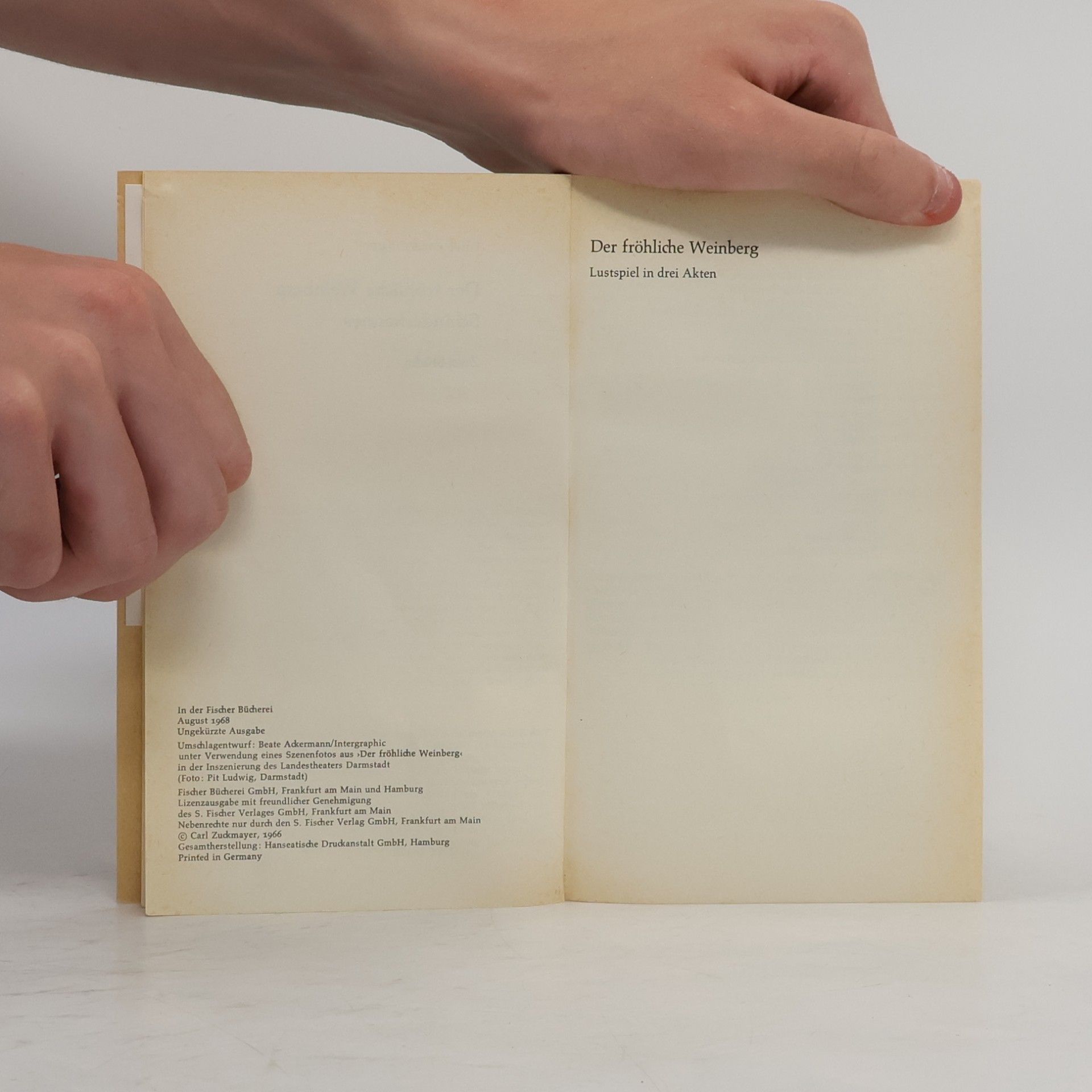 Carl Zuckmayer Der fröhliche Weinberg. Schinderhannes. Zwei Stücke