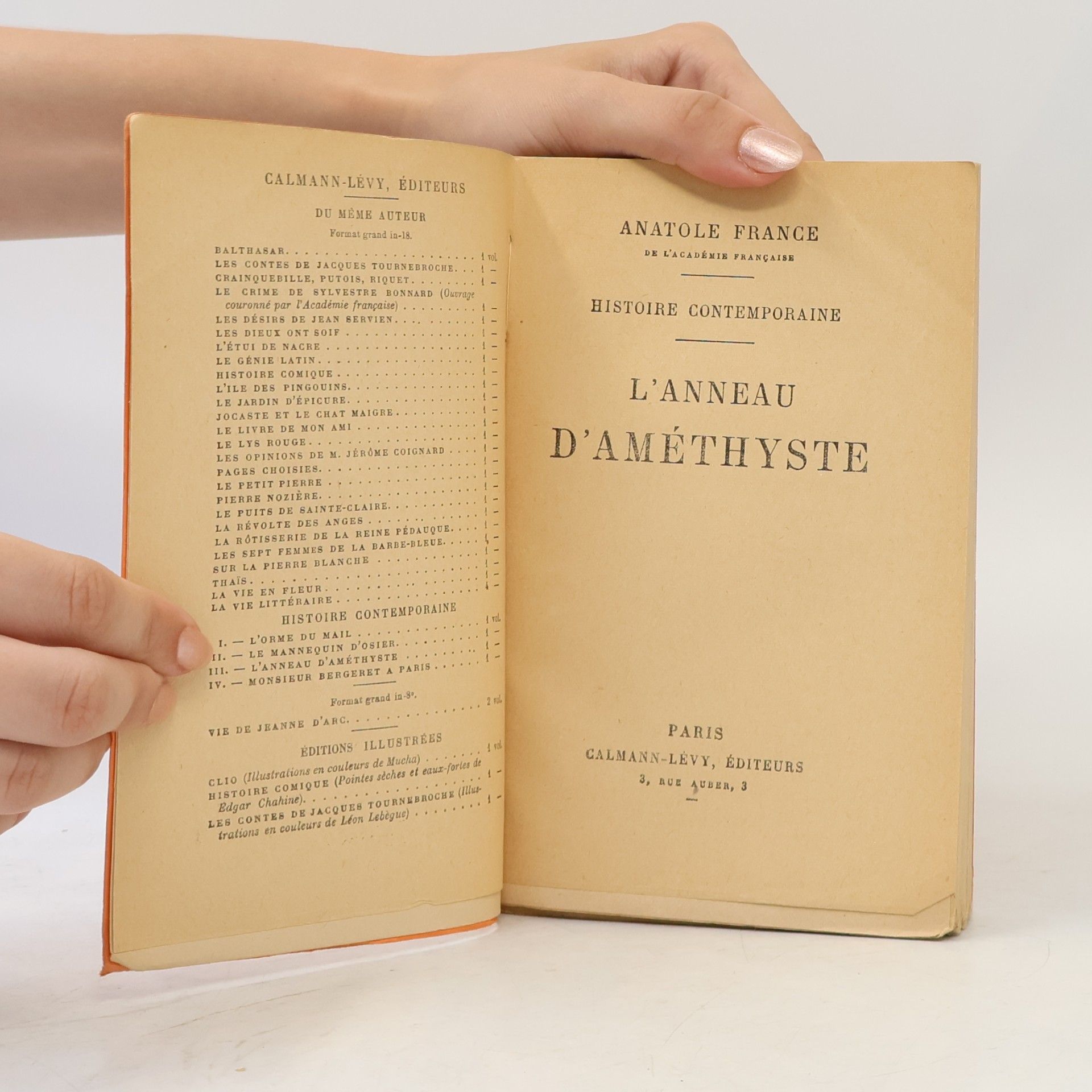 Anatole France L'anneau d'Améthyste