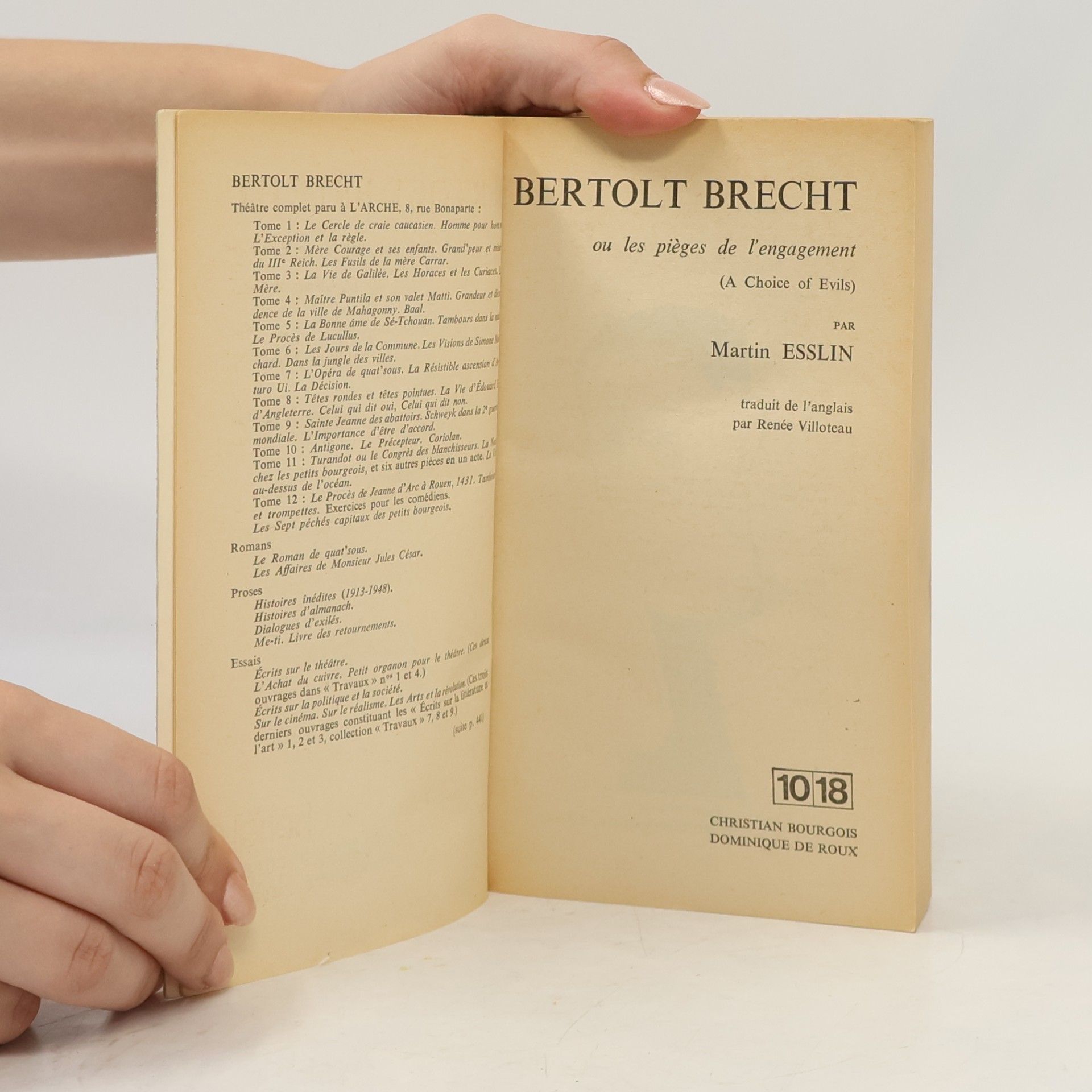 Martin Esslin Bertold Brecht
