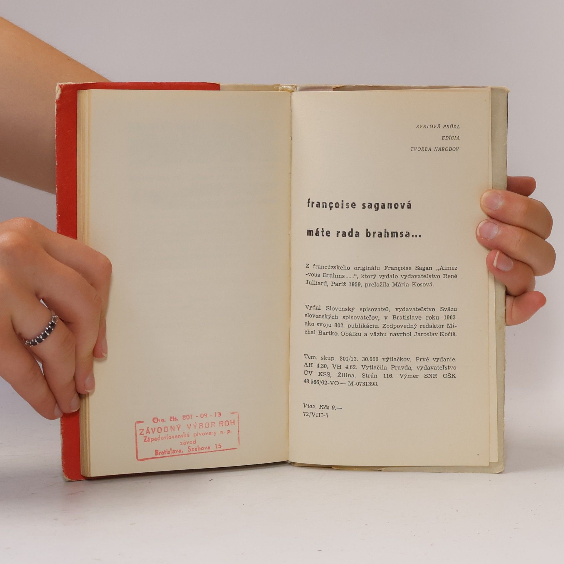 Françoise Sagan Máte rada Brahmsa