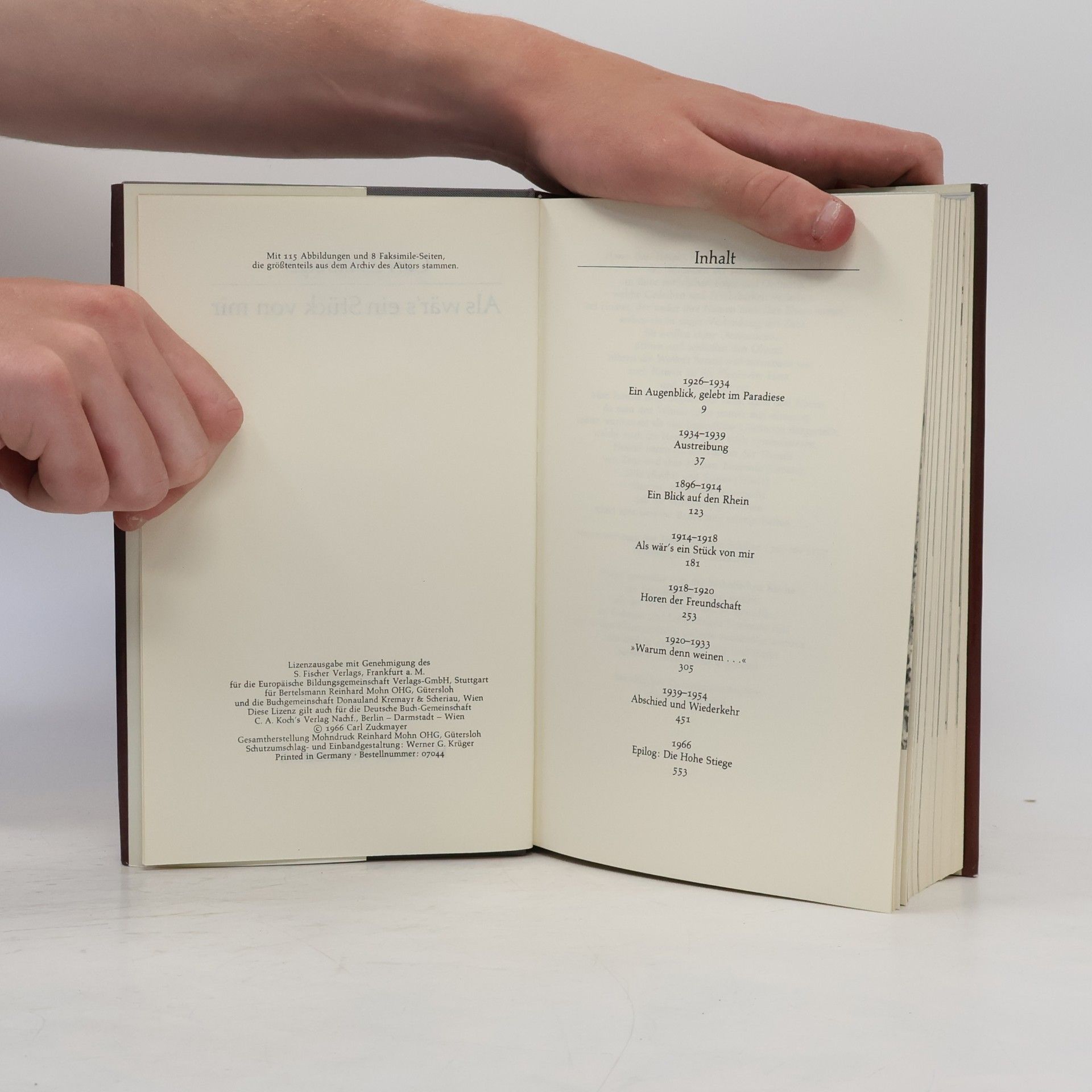 Carl Zuckmayer Als wärs ein stück von mir