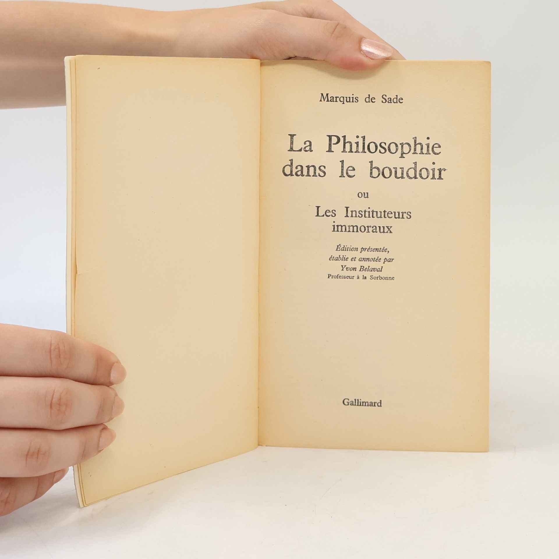 Donatien Alphonse François Sade La Philosophie dans le boudoir