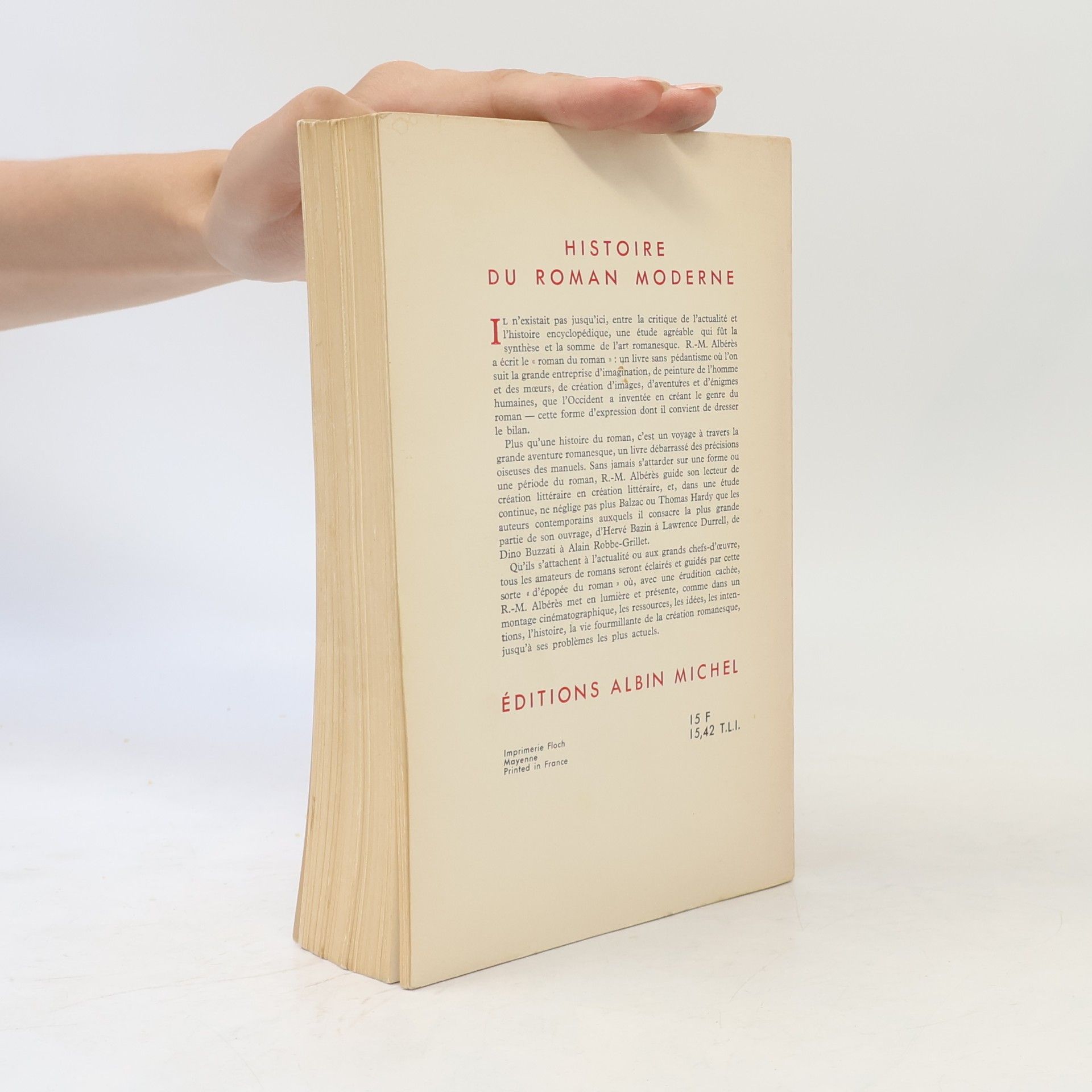 René Marill Albérès Histoire du roman moderne