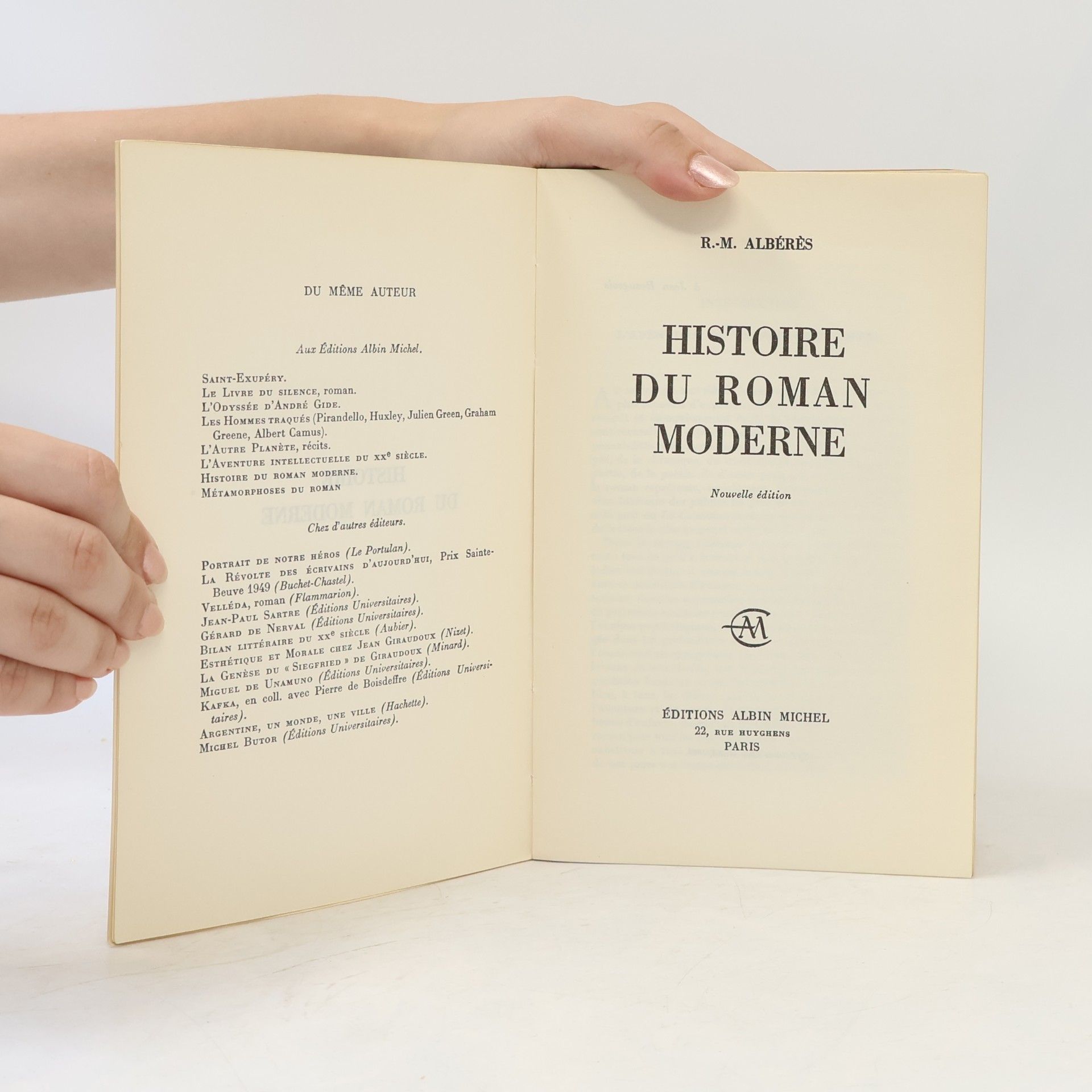 René Marill Albérès Histoire du roman moderne