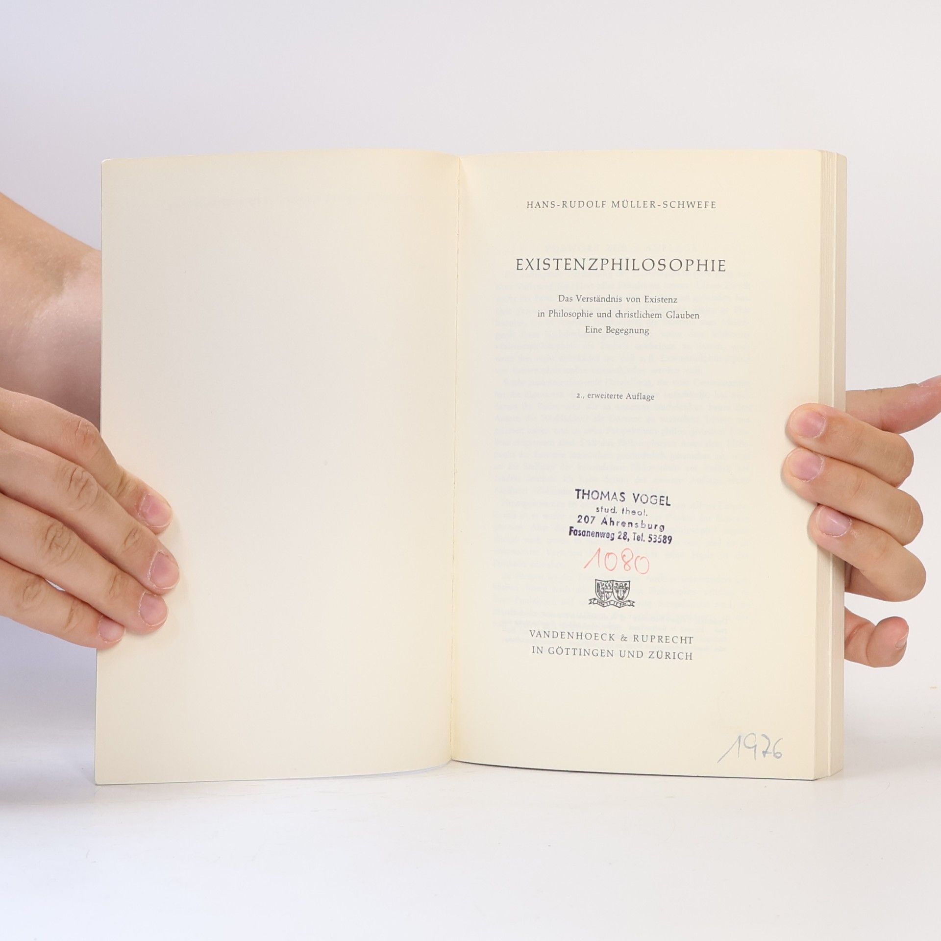 Hans Rudolf Müller Schwefe Existenzphilosophie