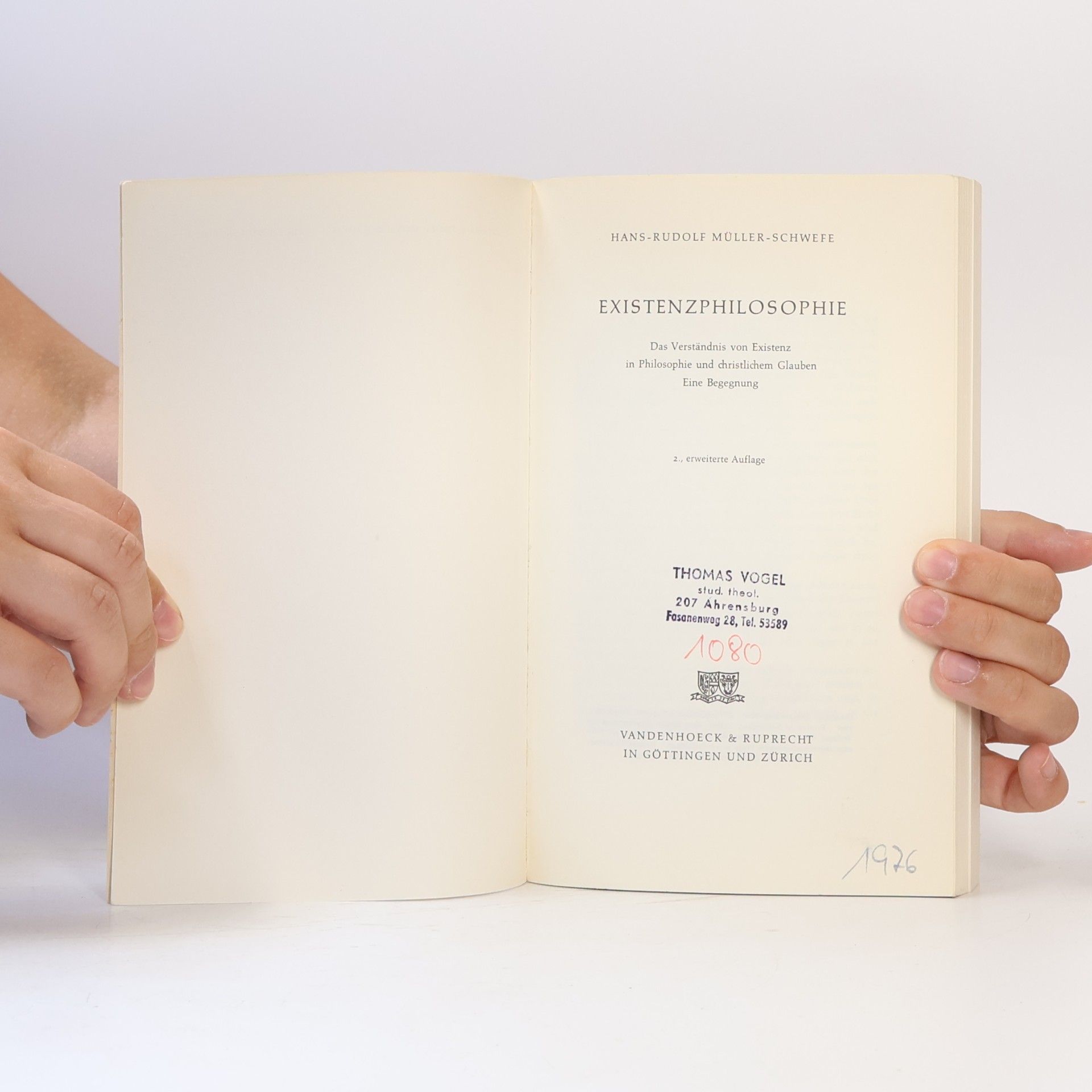Hans Rudolf Müller Schwefe Existenzphilosophie