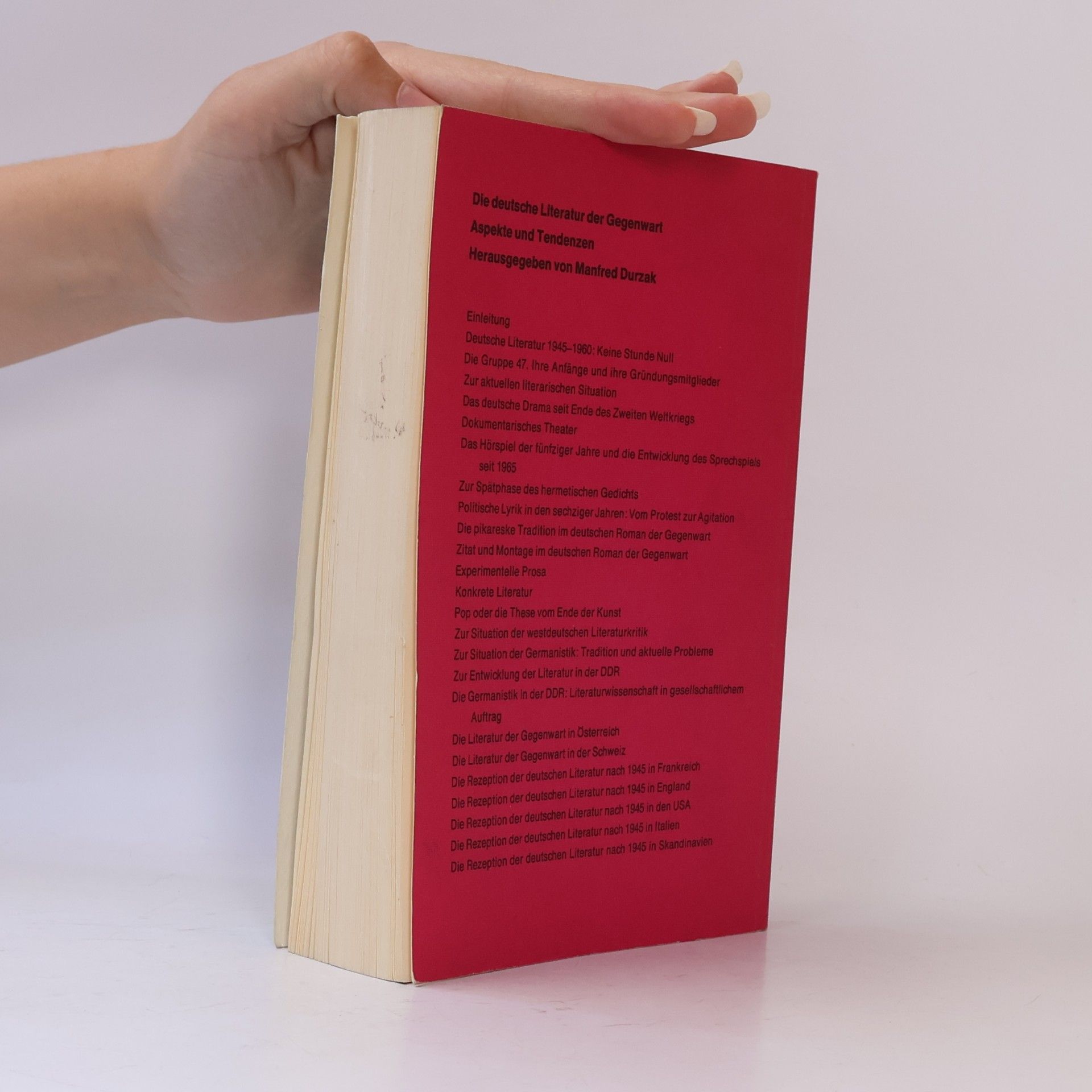 Manfred Durzak Die deutsche Literatur der Gegenwart